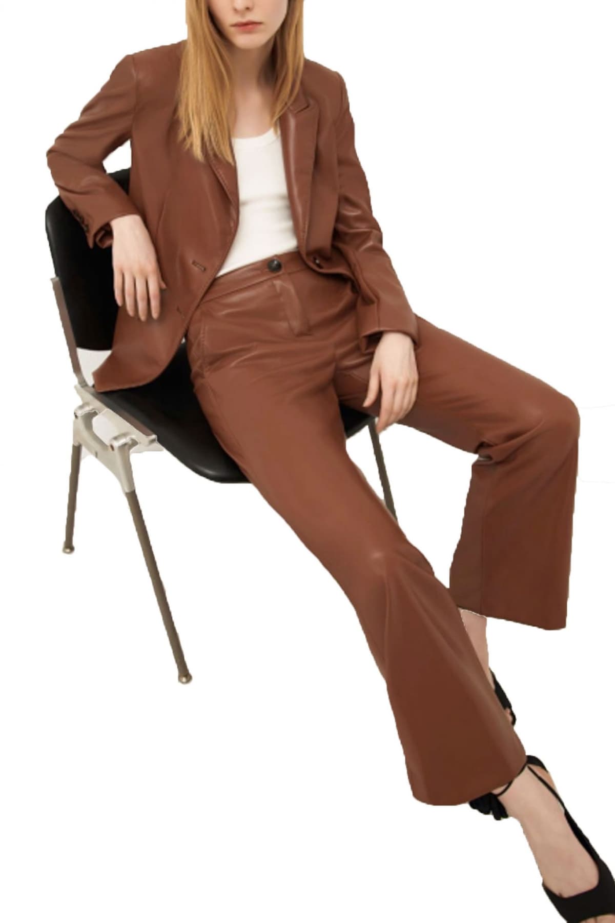 MARELLA 1 ΠΑΝΤΕΛΟΝΑ FOGLIA FAUX LEATHER ΤΑΜΠΑ