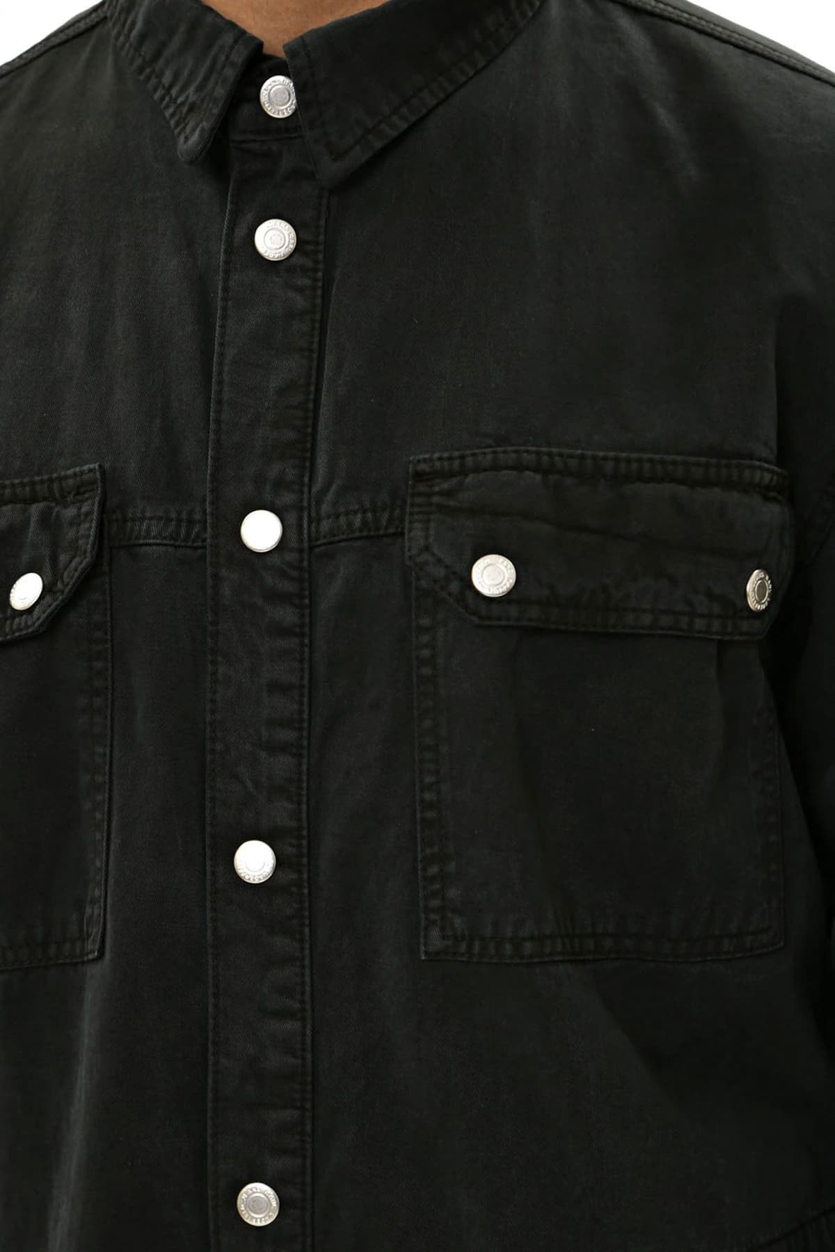 KARL LAGERFELD JEANS ΠΟΥΚΑΜΙΣΟ OVERSHIRT KLJ MIX MATERIAL ΜΑΥΡΟ