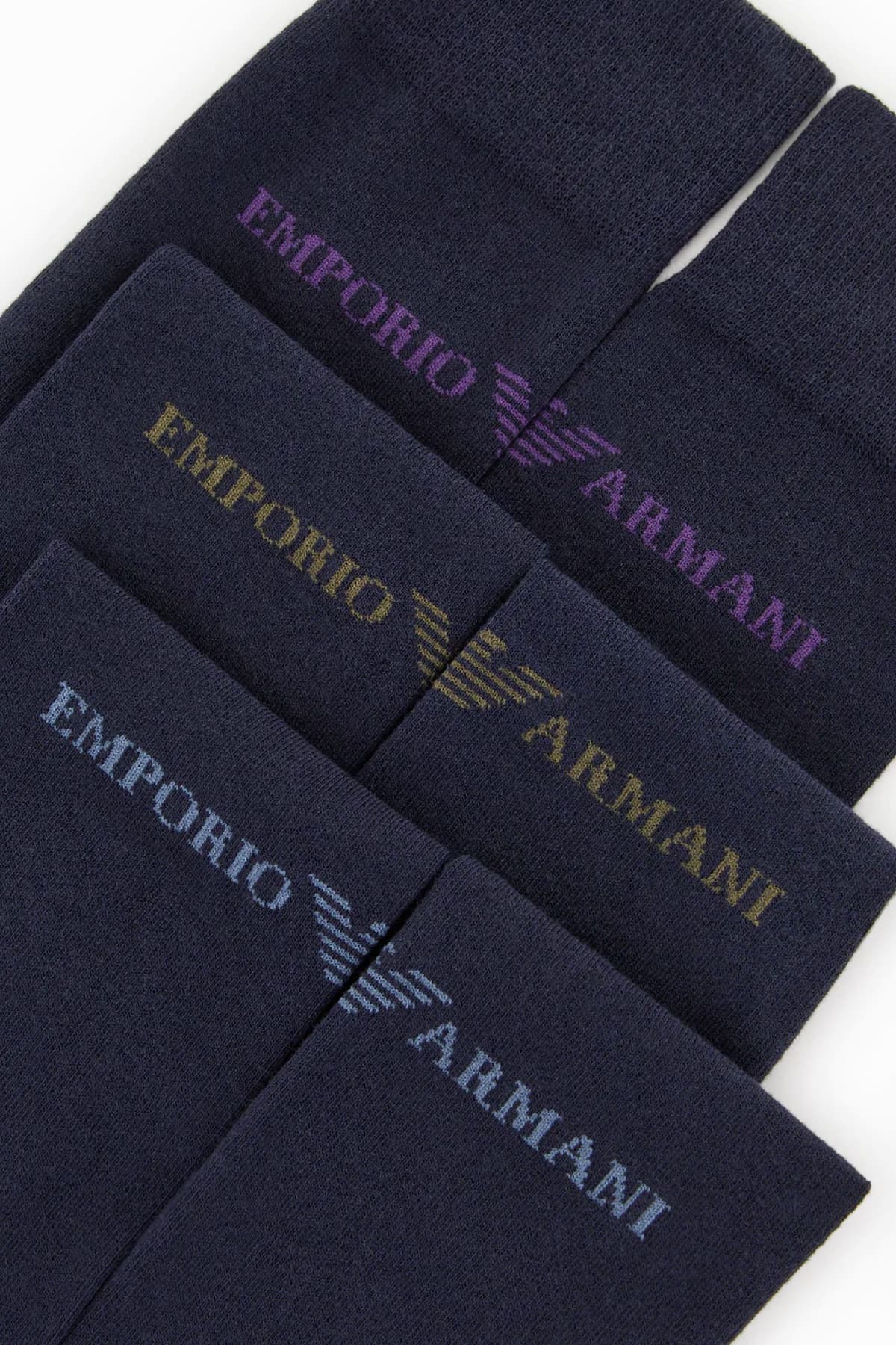 EMPORIO ARMANI ΚΑΛΤΣΕΣ ΣΕΤ 3PACK LOGO ΜΠΛΕ