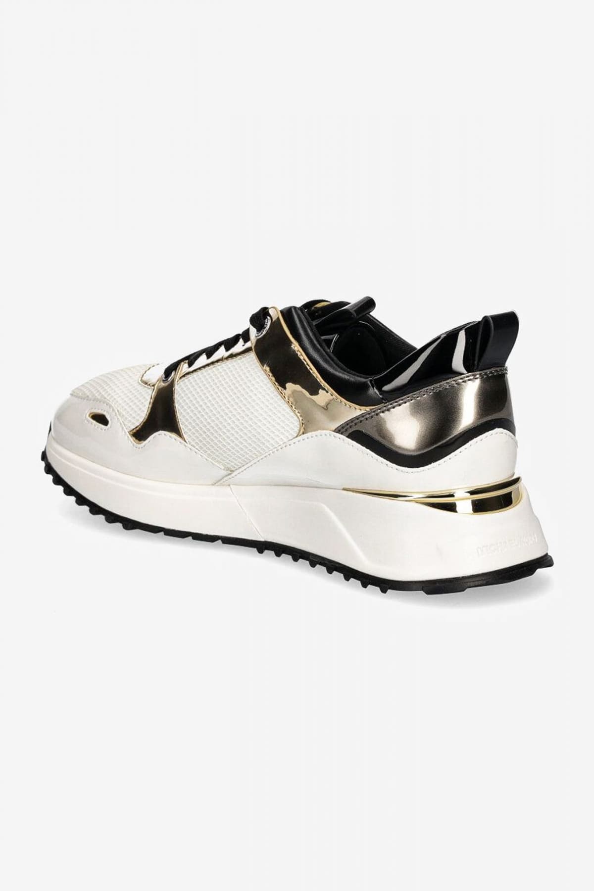 MICHAEL KORS ΠΑΠΟΥΤΣΙΑ SNEAKERS THEO TRAINER LOGO ΜΕΤΑΛΛΙΚΑ ΧΡΩΜΑΤΑ ΛΕΥΚΟ