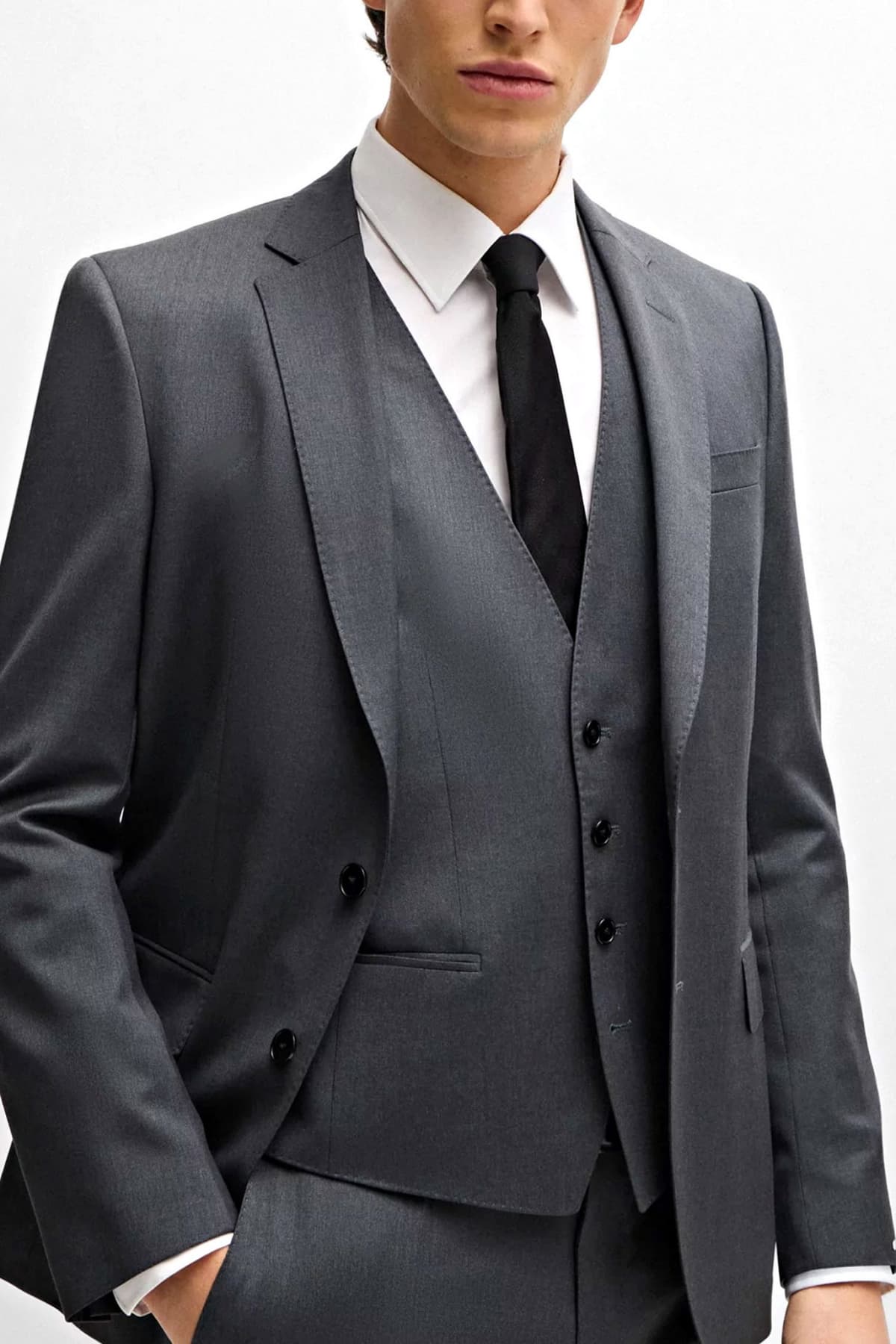 BOSS ΓΙΛΕΚΟ ΚΟΣΤΟΥΜΙΟΥ H-HUGE-VEST-B1 ΓΚΡΙ