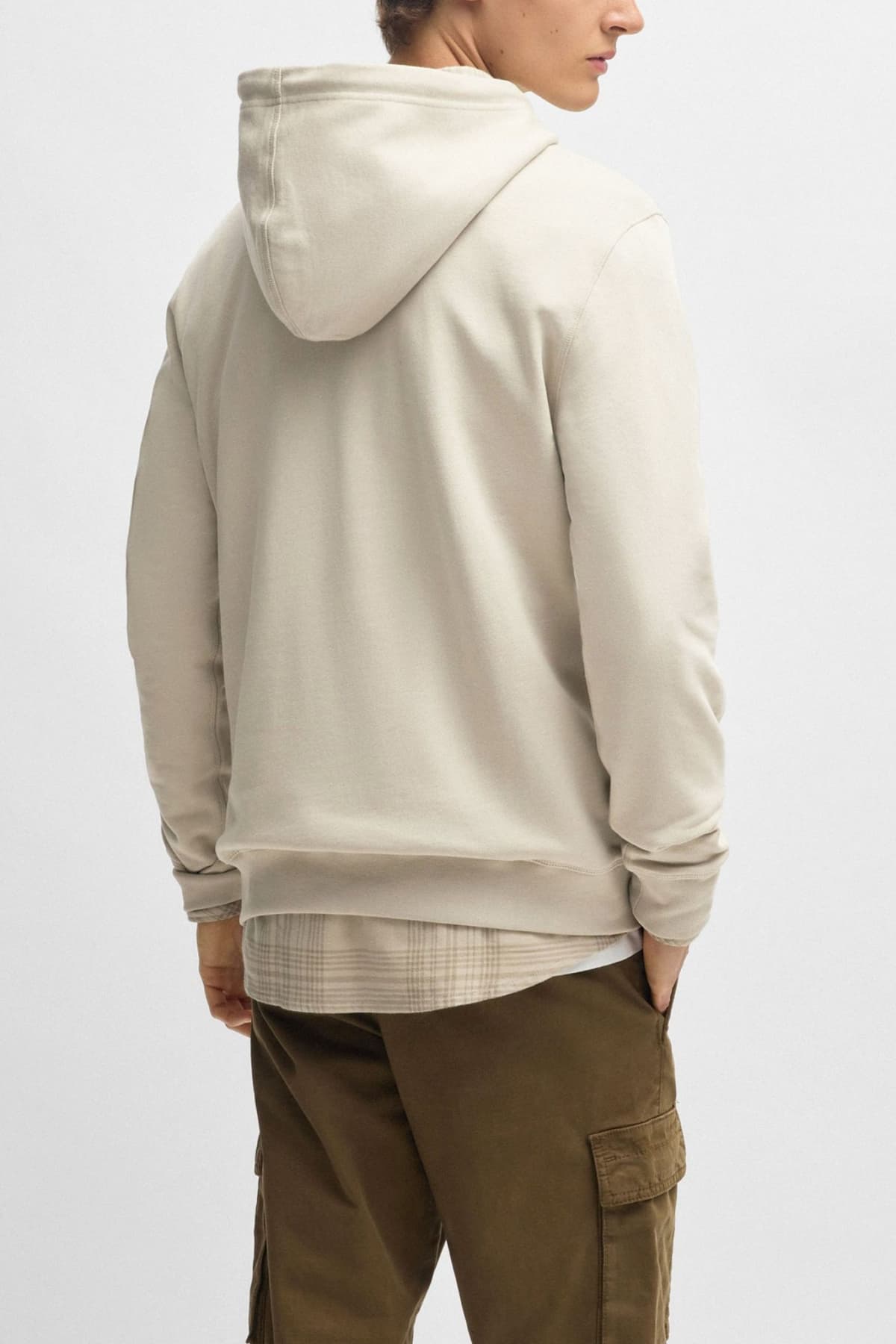 BOSS CASUAL ΦΟΥΤΕΡ HOODIE WETALK ΜΠΕΖ