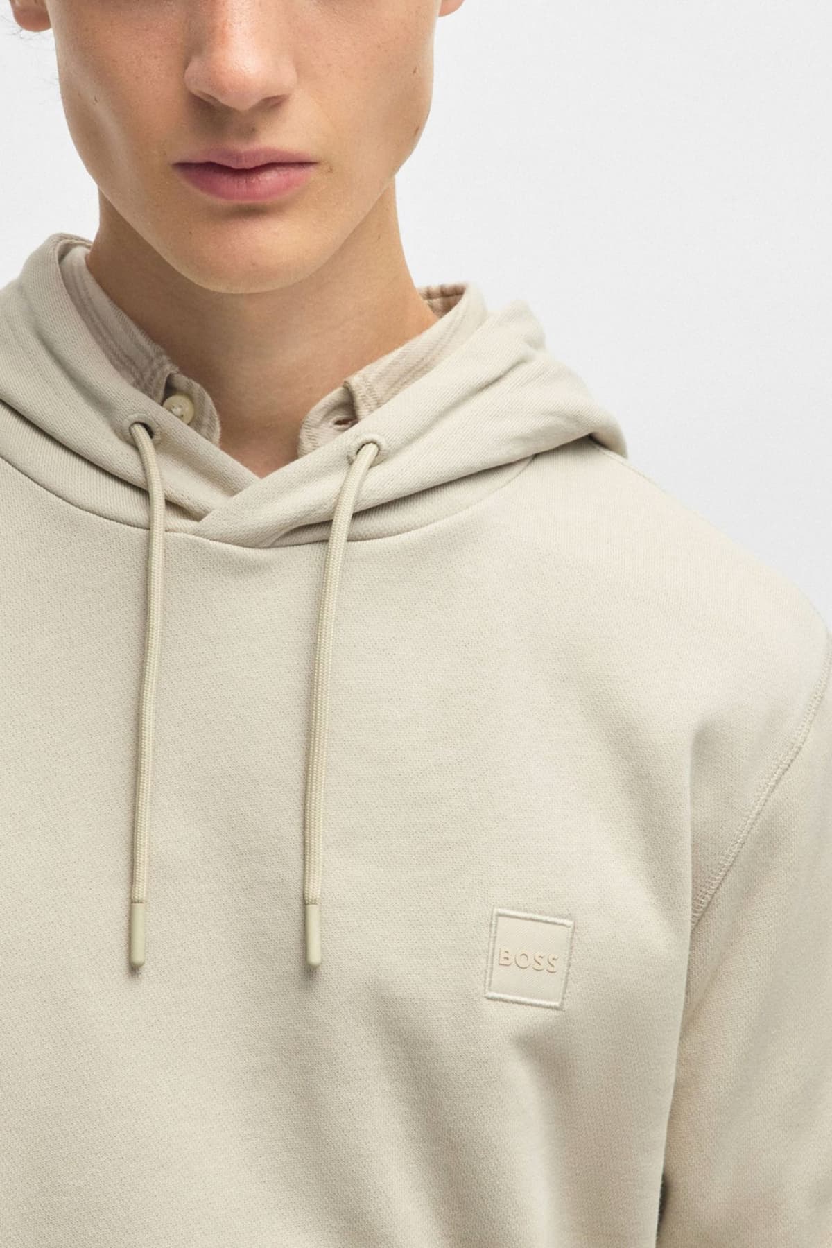 BOSS CASUAL ΦΟΥΤΕΡ HOODIE WETALK ΜΠΕΖ