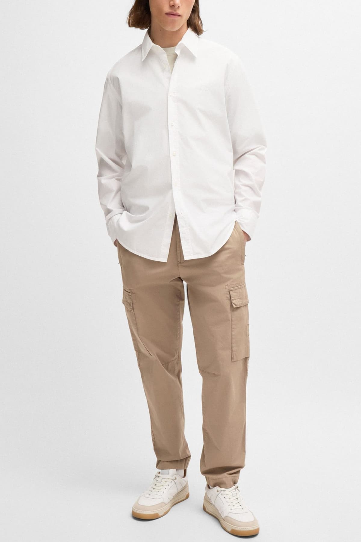 BOSS CASUAL ΠΟΥΚΑΜΙΣΟ REGULAR FIT RELEGANT 6 M ΛΕΥΚΟ