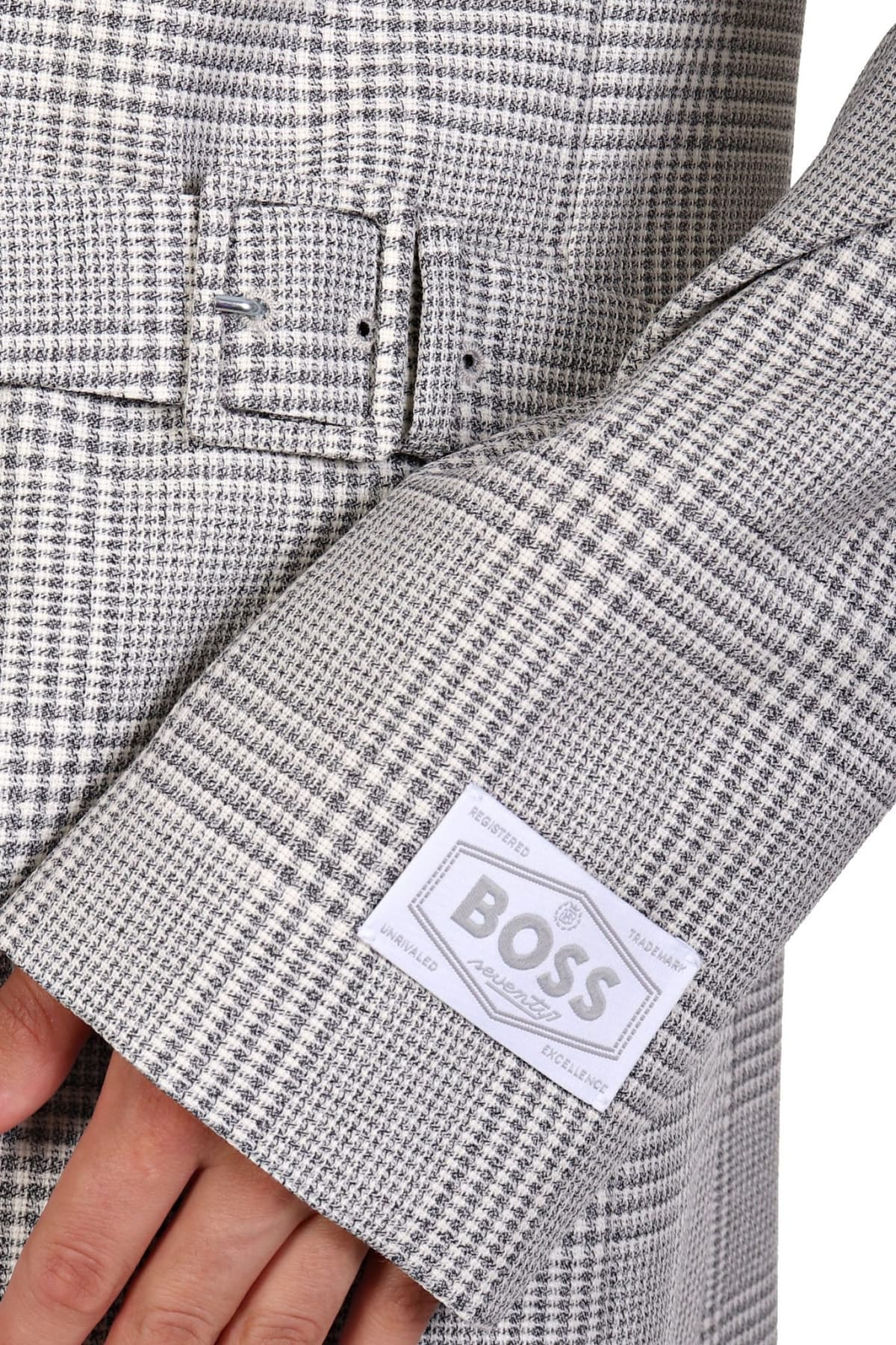 BOSS ΣΑΚΑΚΙ JIMALA REGULAR FIT ΣΤΑΥΡΩΤΟ ΑΓΚΡΑΦΑ ΚΑΡΩ ΓΚΡΙ