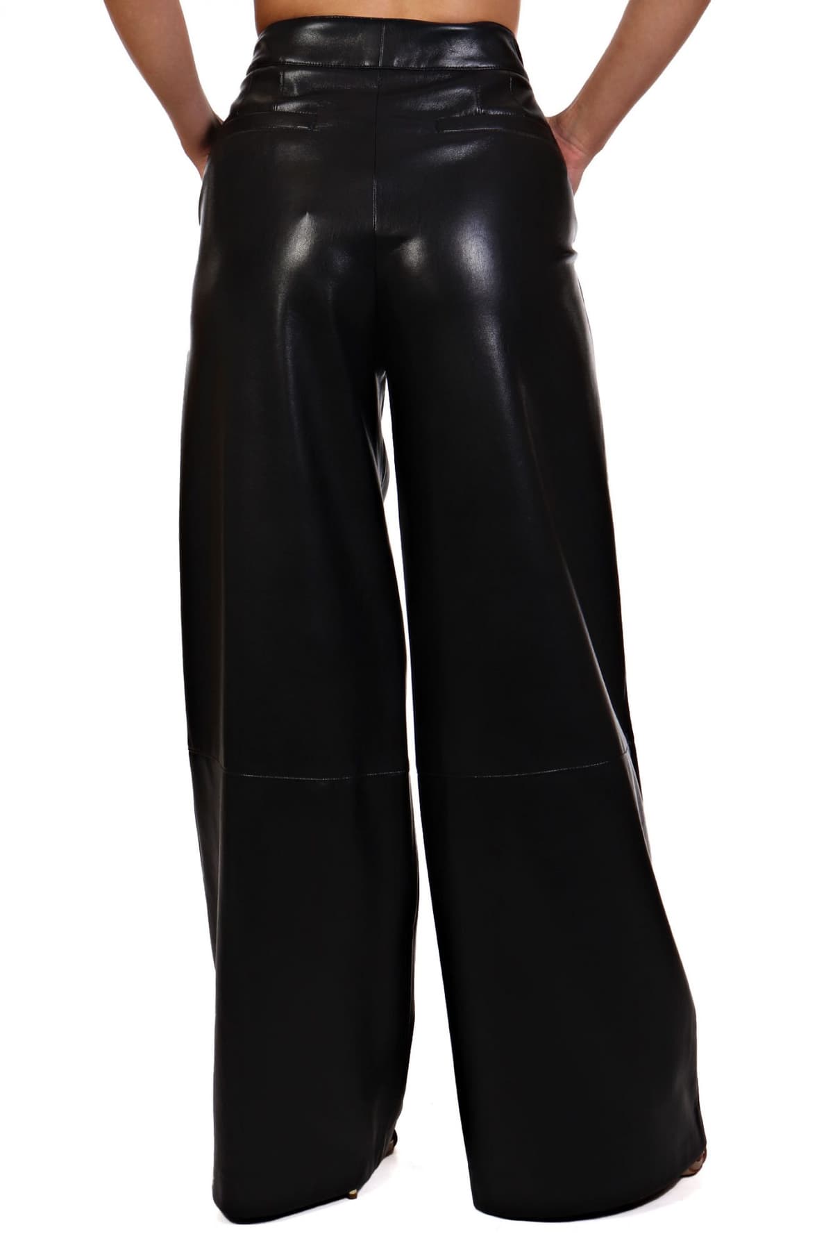 BOSS ΠΑΝΤΕΛΟΝΑ TADESA FAUX LEATHER ΠΙΕΤΕΣ ΜΑΥΡΟ