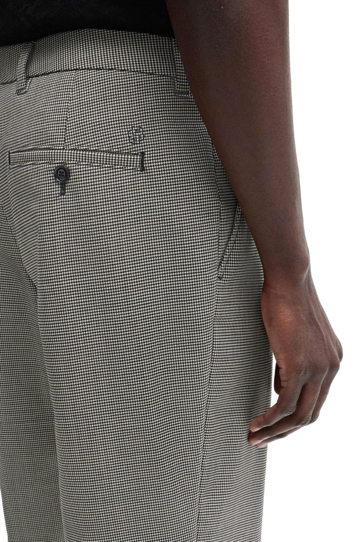 BOSS ΠΑΝΤΕΛΟΝΙ CHINO ΜΙΚΡΟΣΧΕΔΙΟ RELAXED FIT C-PERIN-242 ΜΑΥΡΟ-ΛΕΥΚΟ