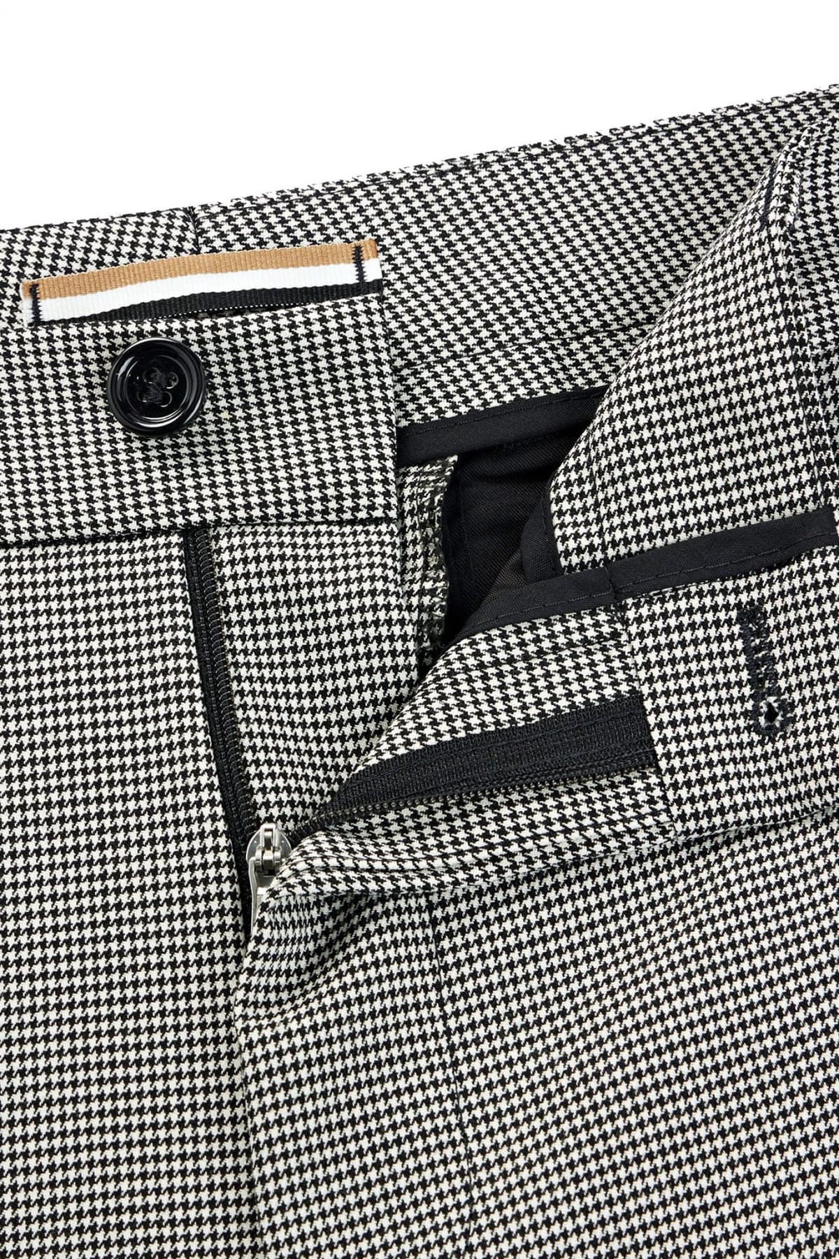 BOSS ΠΑΝΤΕΛΟΝΙ CHINO ΜΙΚΡΟΣΧΕΔΙΟ RELAXED FIT C-PERIN-242 ΜΑΥΡΟ-ΛΕΥΚΟ