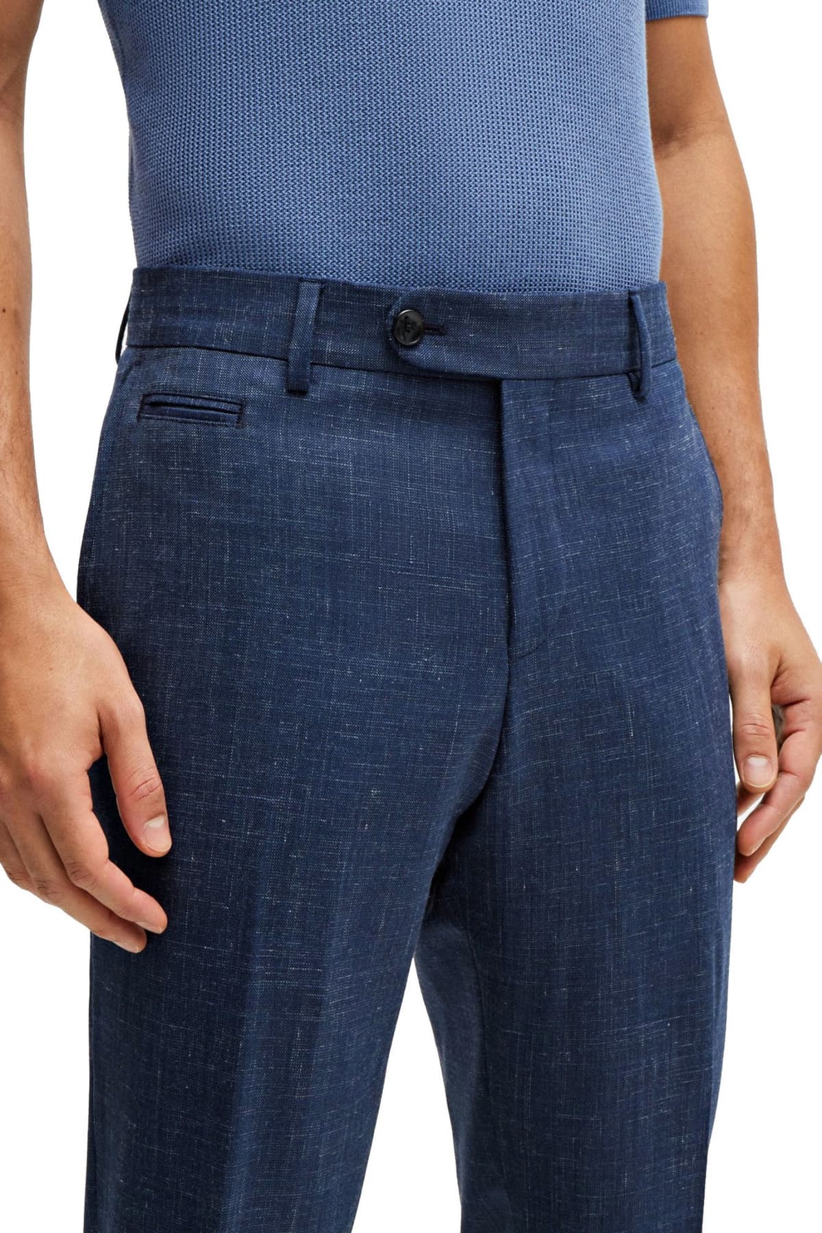 BOSS ΠΑΝΤΕΛΟΝΙ CHINO ΜΙΚΡΟΣΧΕΔΙΟ SLIM FIT H-GENIUS-243 ΜΠΛΕ