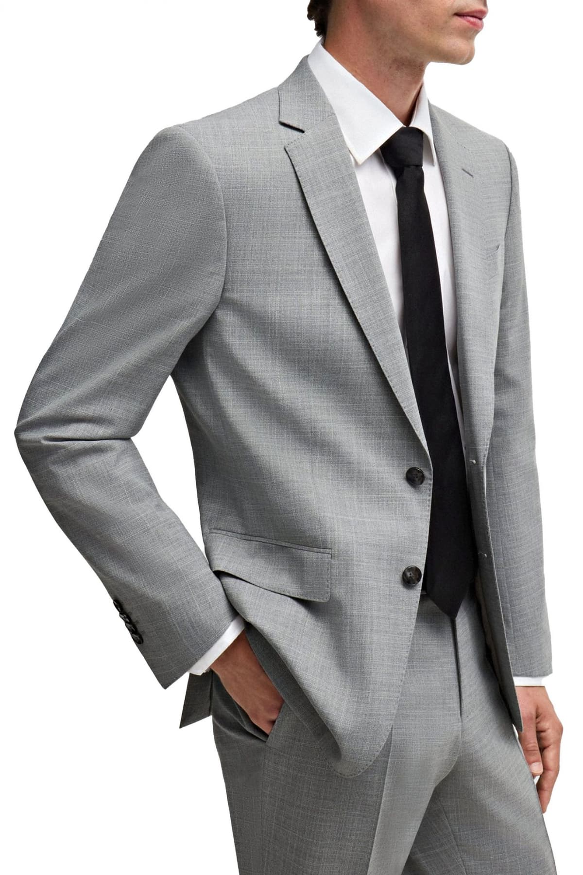 BOSS ΚΟΣΤΟΥΜΙ SLIM FIT STRETCH TAILORING H-HUGE-2PCS-224 ΓΚΡΙ