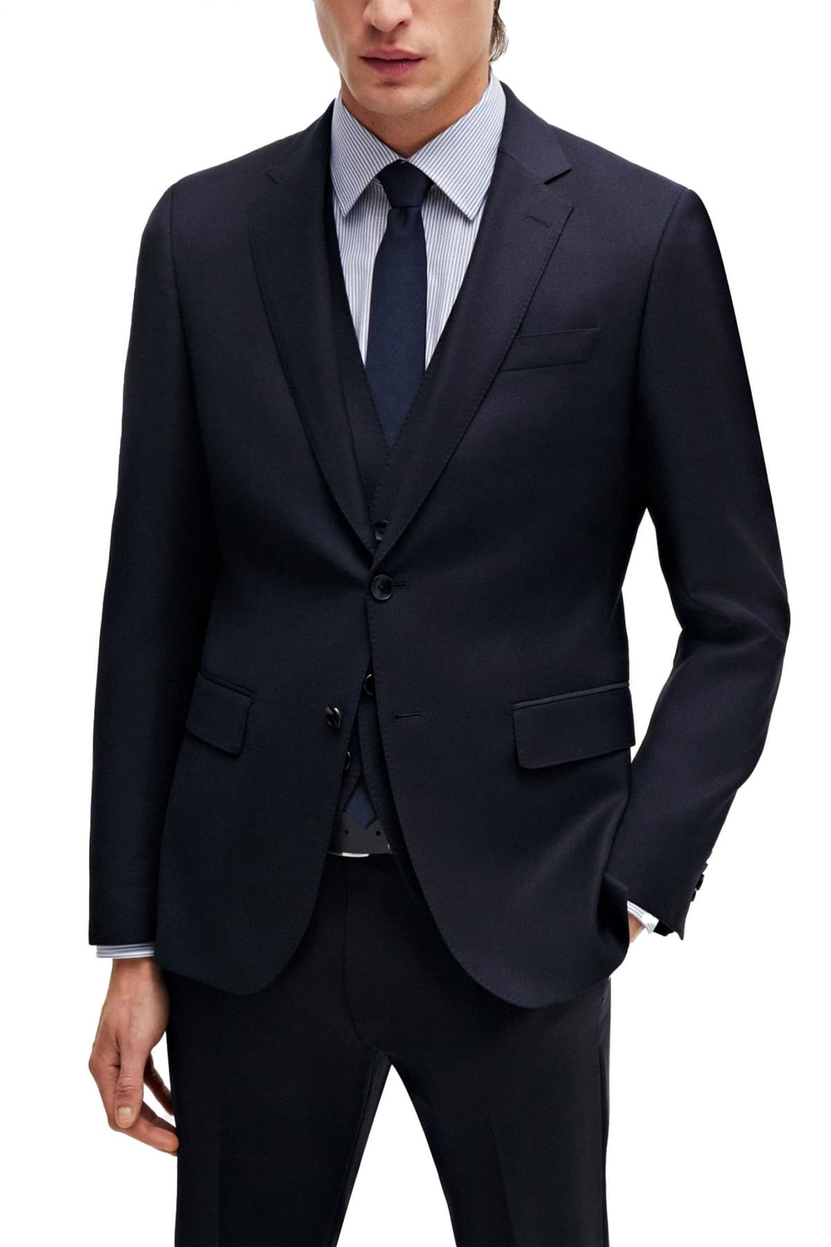 BOSS ΚΟΣΤΟΥΜΙ SLIM FIT MARGOTTO BI-STRETCH H-HUGE-3PCS-232 ΜΠΛΕ