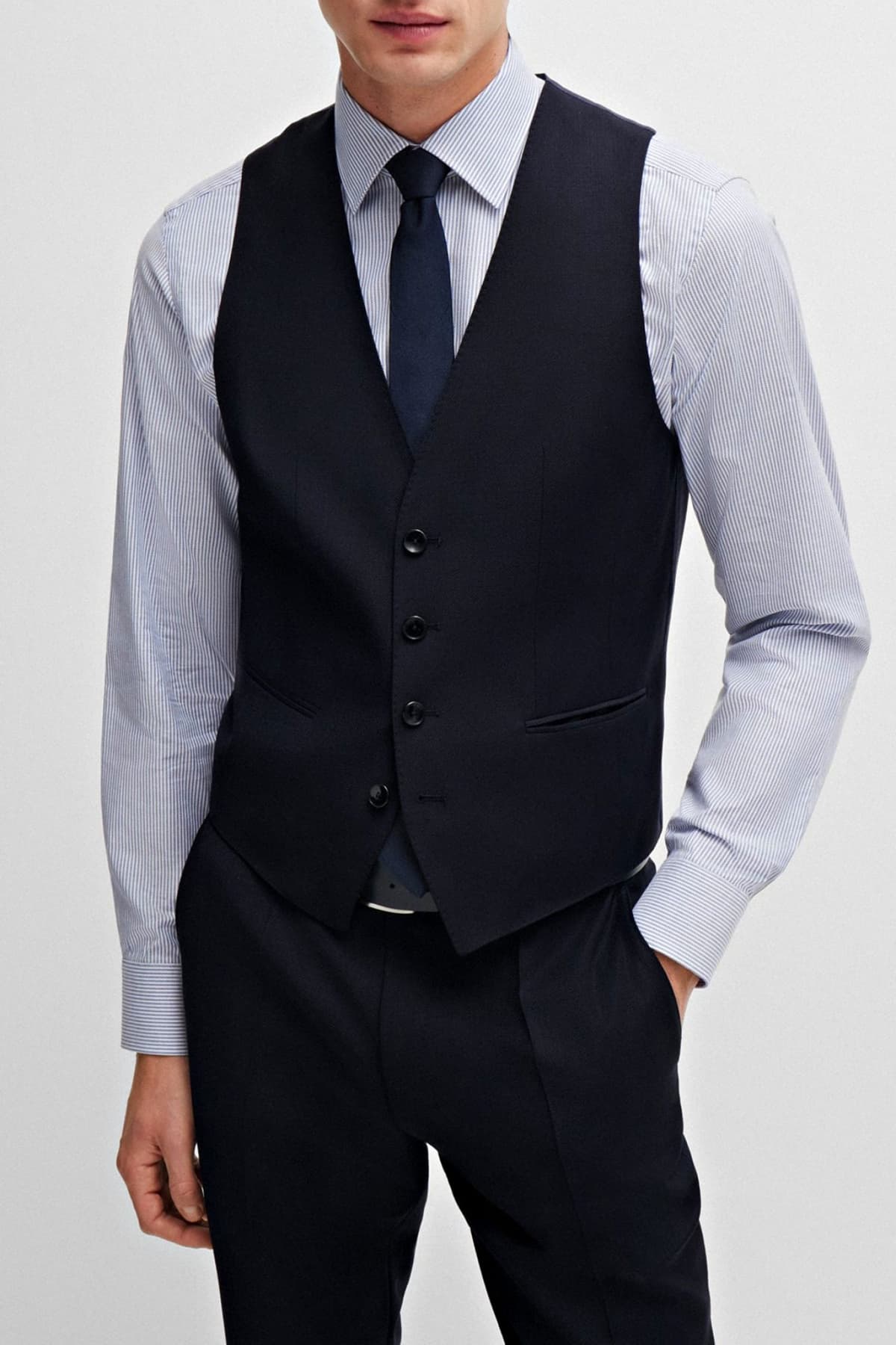 BOSS ΚΟΣΤΟΥΜΙ SLIM FIT MARGOTTO BI-STRETCH H-HUGE-3PCS-232 ΜΠΛΕ