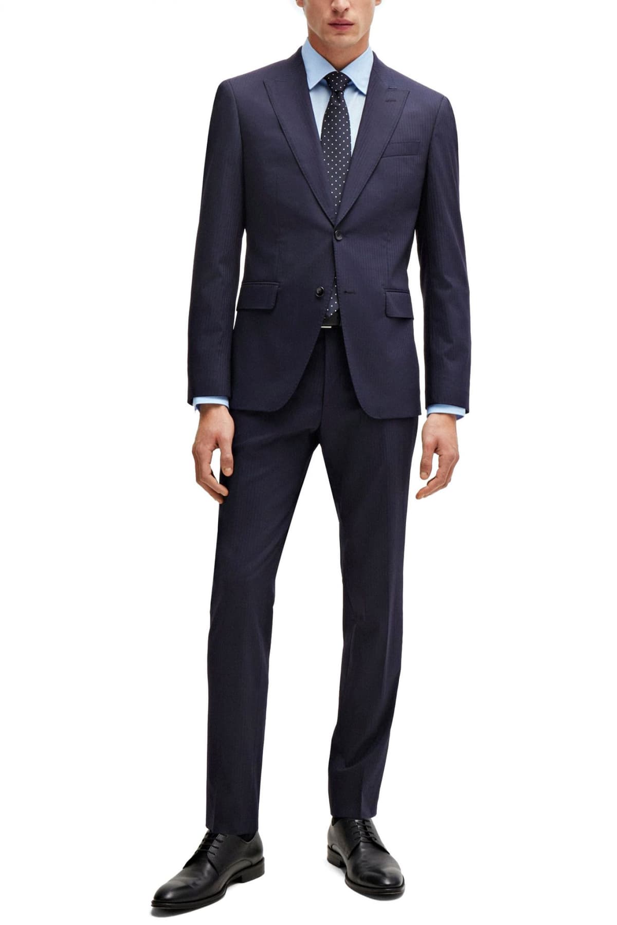 BOSS ΚΟΣΤΟΥΜΙ ΡΙΓΕ SLIM FIT GUABELLO 1815 STRETCH TAILORING H-HUGE-2PCSPEAK-242 ΜΠΛΕ