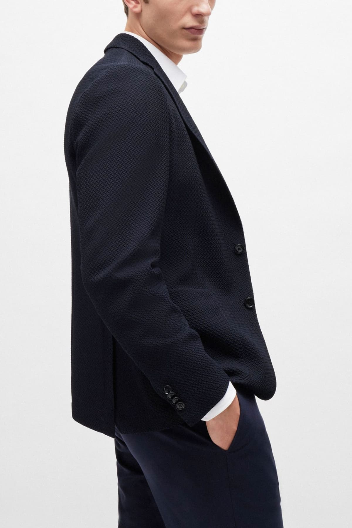 BOSS ΣΑΚΑΚΙ SLIM FIT MARGOTTO STRETCH TAILORING C-HANRY-233 ΜΠΛΕ