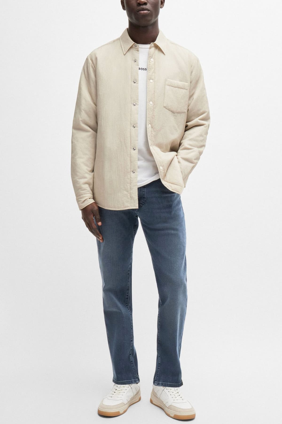 BOSS CASUAL ΠΑΝΤΕΛΟΝΙ JEANS RE MAINE BO BL/BLK SHADOW REGULAR FIT ΜΠΛΕ