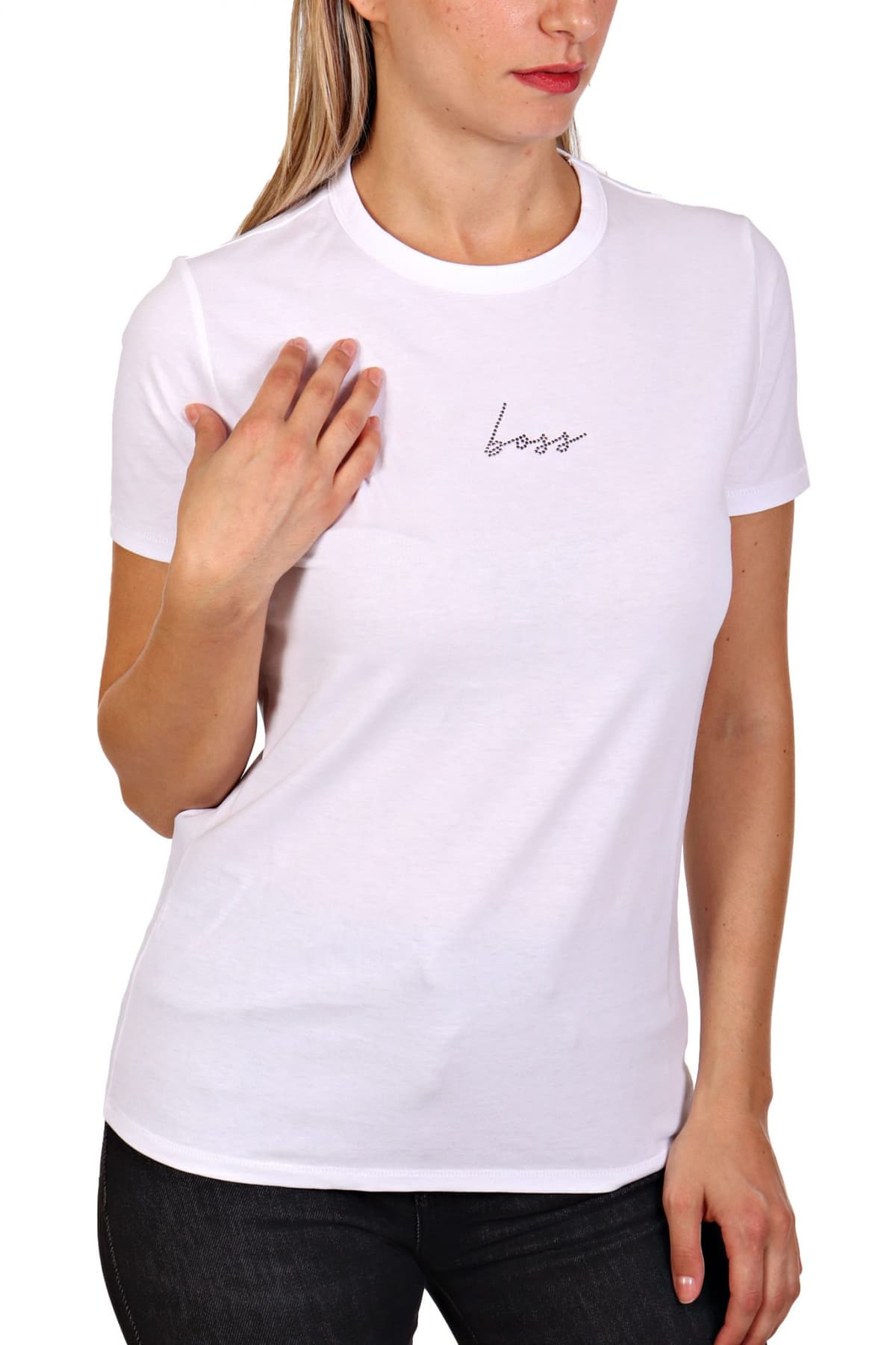 BOSS ORANGE T-SHIRT C_ELOGO_CRYSTAL LOGO ΛΕΥΚΟ