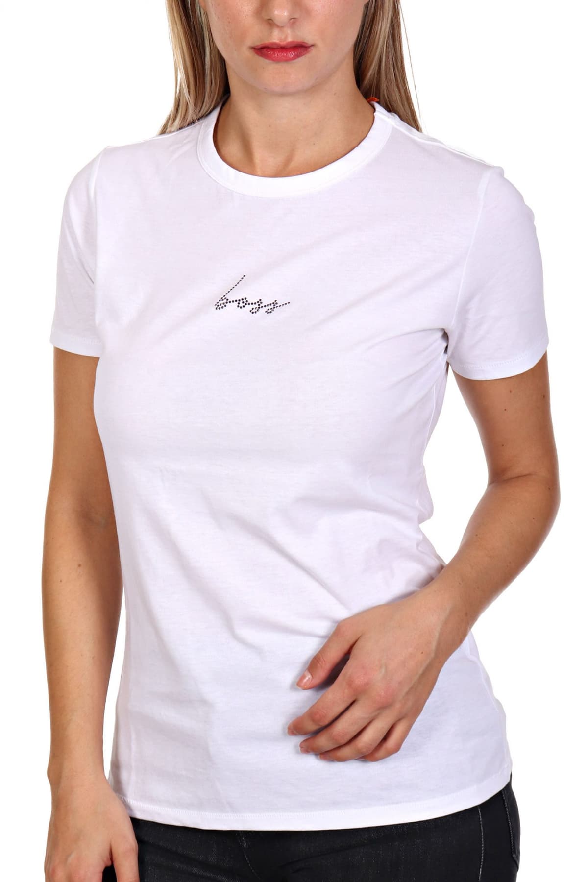 BOSS ORANGE T-SHIRT C_ELOGO_CRYSTAL LOGO ΛΕΥΚΟ