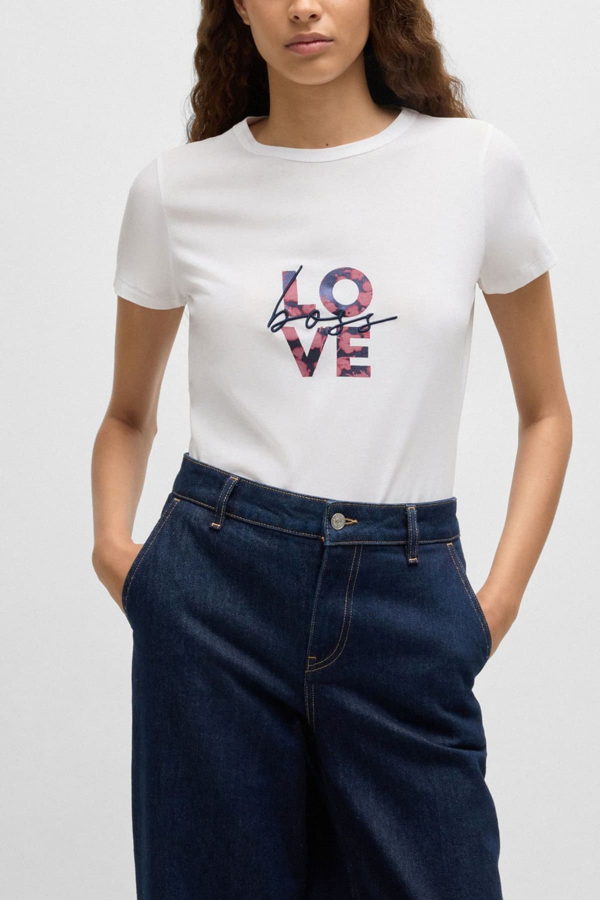 BOSS ORANGE T-SHIRT C_ELOGO_PRINT18 LOGO ΚΕΝΤΗΜΑ /ΤΥΠΩΜΑ ΛΕΥΚΟ