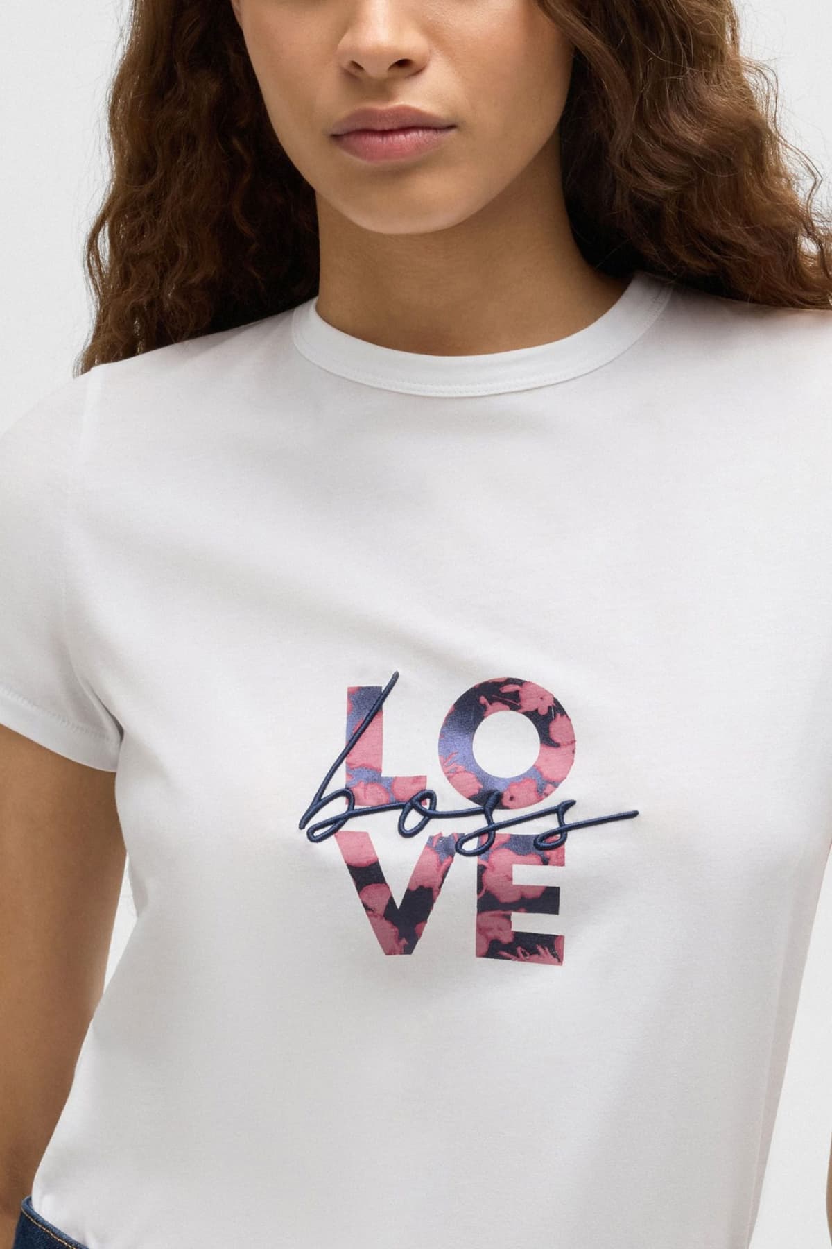 BOSS ORANGE T-SHIRT C_ELOGO_PRINT18 LOGO ΚΕΝΤΗΜΑ /ΤΥΠΩΜΑ ΛΕΥΚΟ