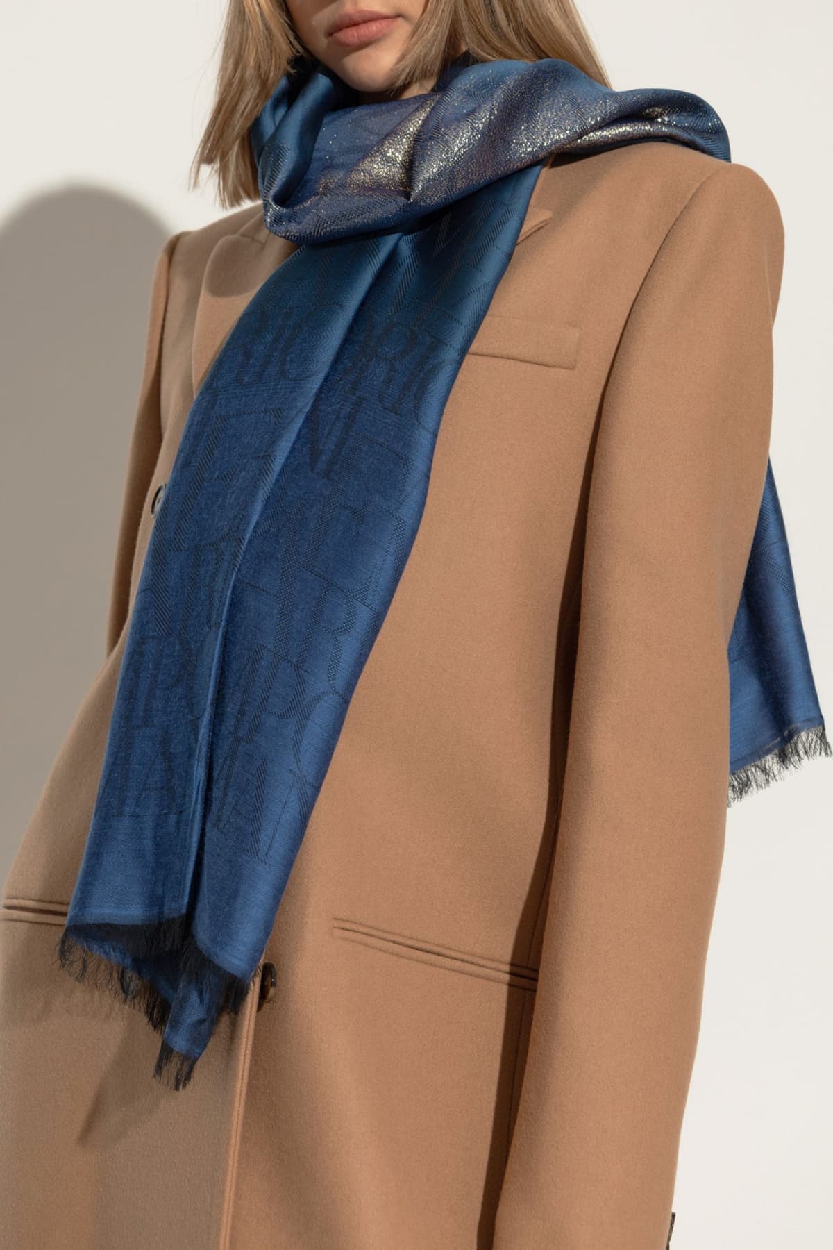 EMPORIO ARMANI ΕΣΑΡΠΑ LOGO ΜΠΛΕ ΗΛΕΚΤΡΙΚ