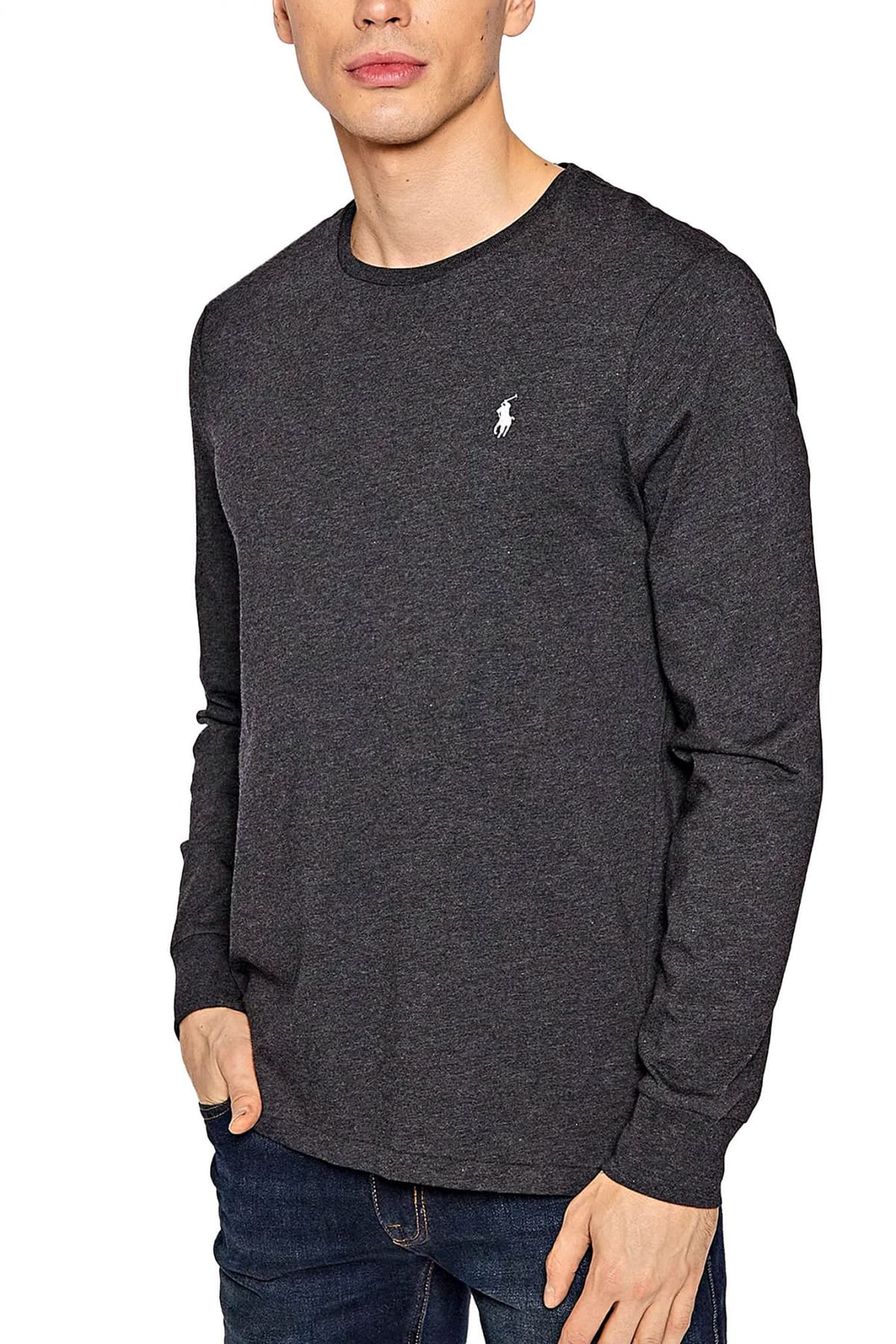 RALPH LAUREN T-SHIRT CUSTOM SLIM FIT ΜΑΥΡΟ