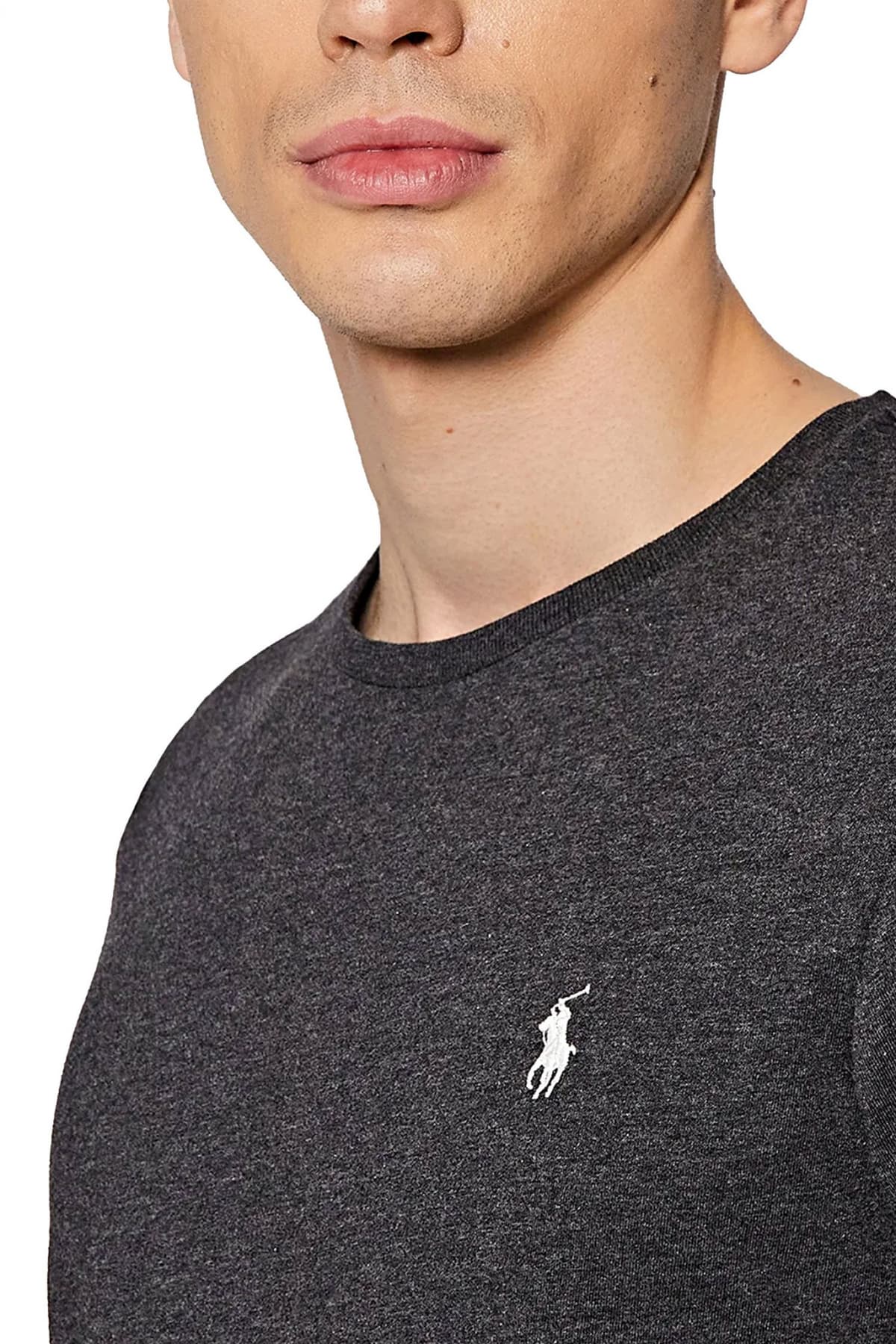 RALPH LAUREN T-SHIRT CUSTOM SLIM FIT ΜΑΥΡΟ