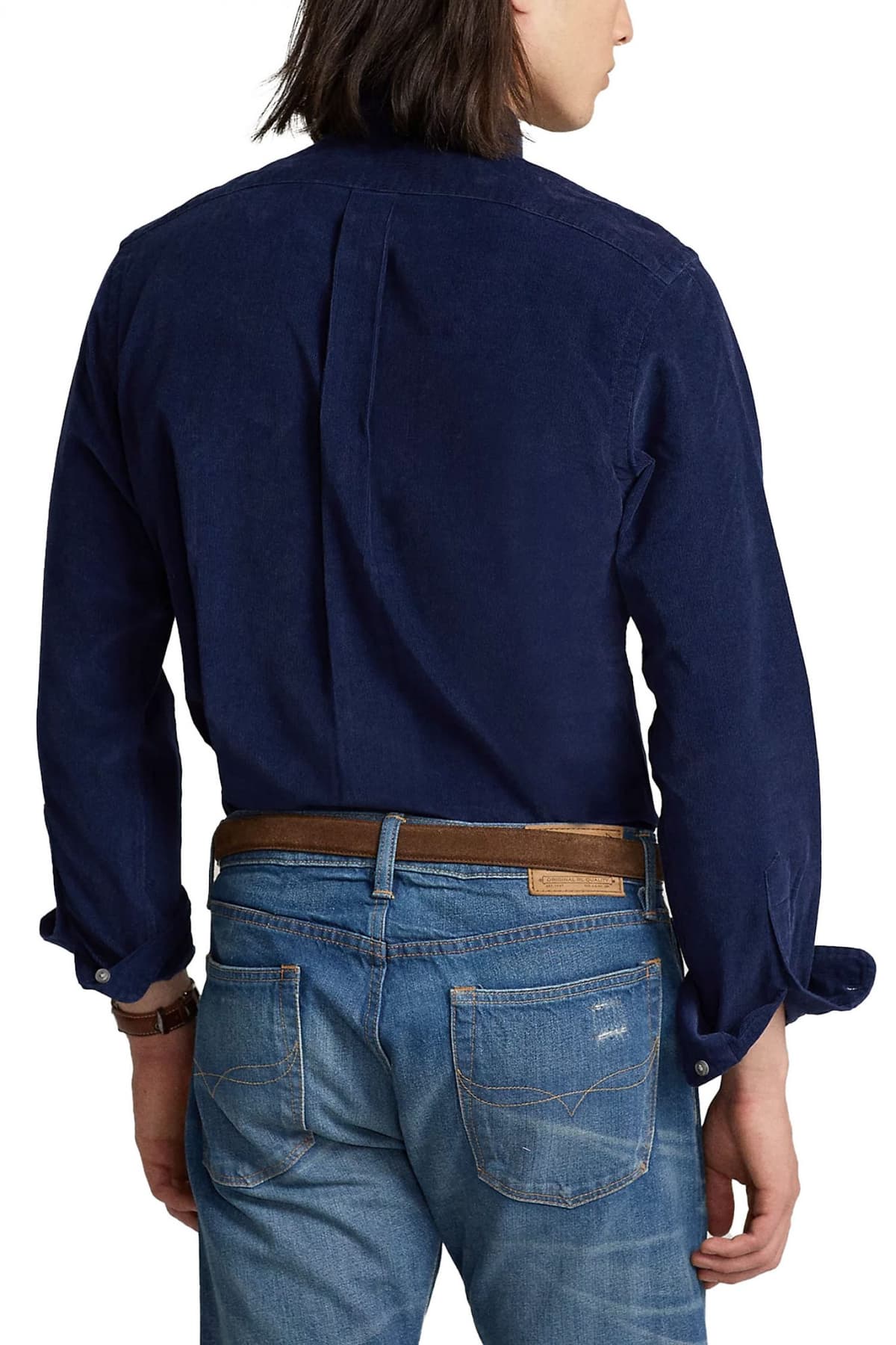 RALPH LAUREN ΠΟΥKΑΜΙΣΟ ΚΟΤΛΕ CUSTOM FIT LOGO ΜΠΛΕ