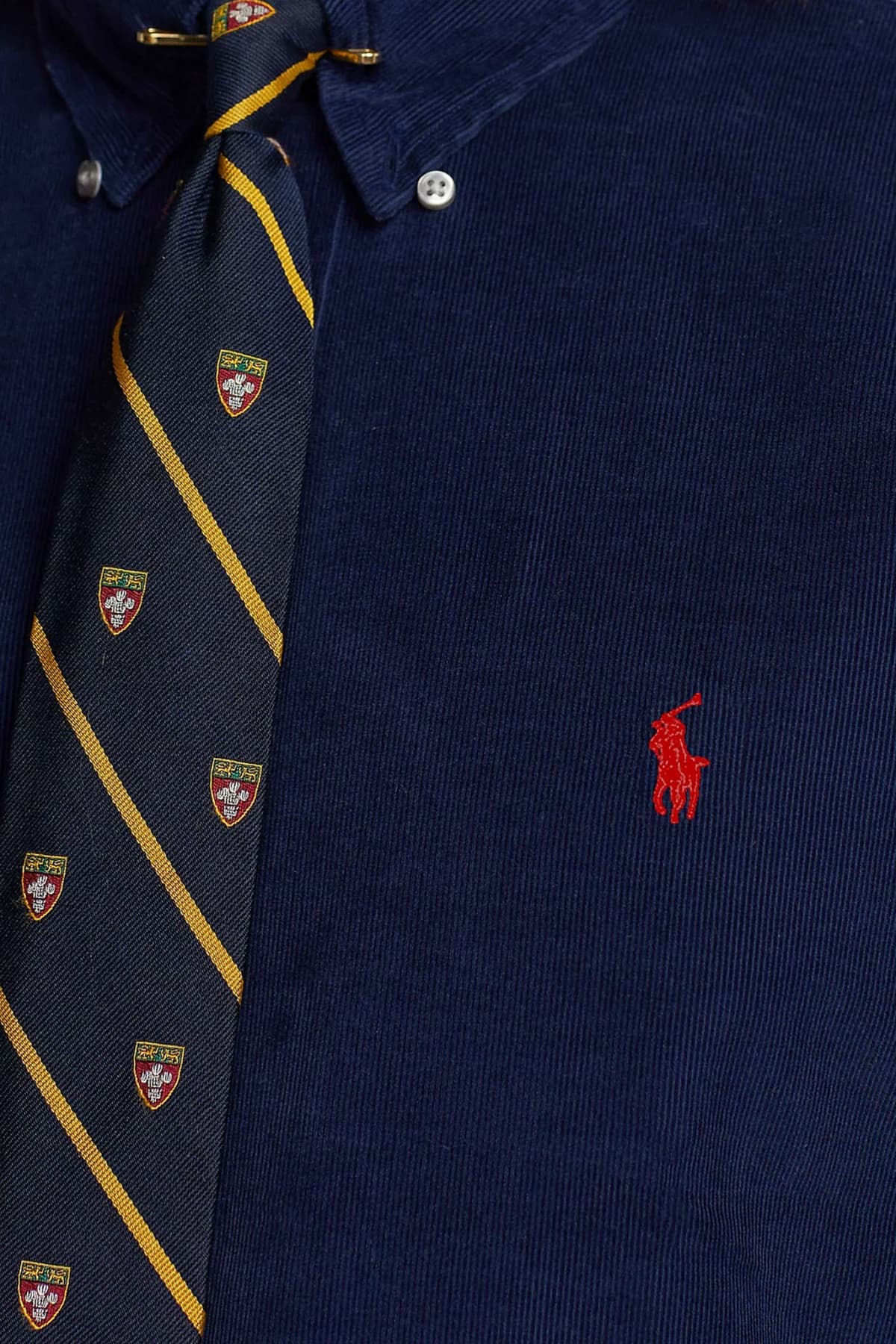 RALPH LAUREN ΠΟΥKΑΜΙΣΟ ΚΟΤΛΕ CUSTOM FIT LOGO ΜΠΛΕ