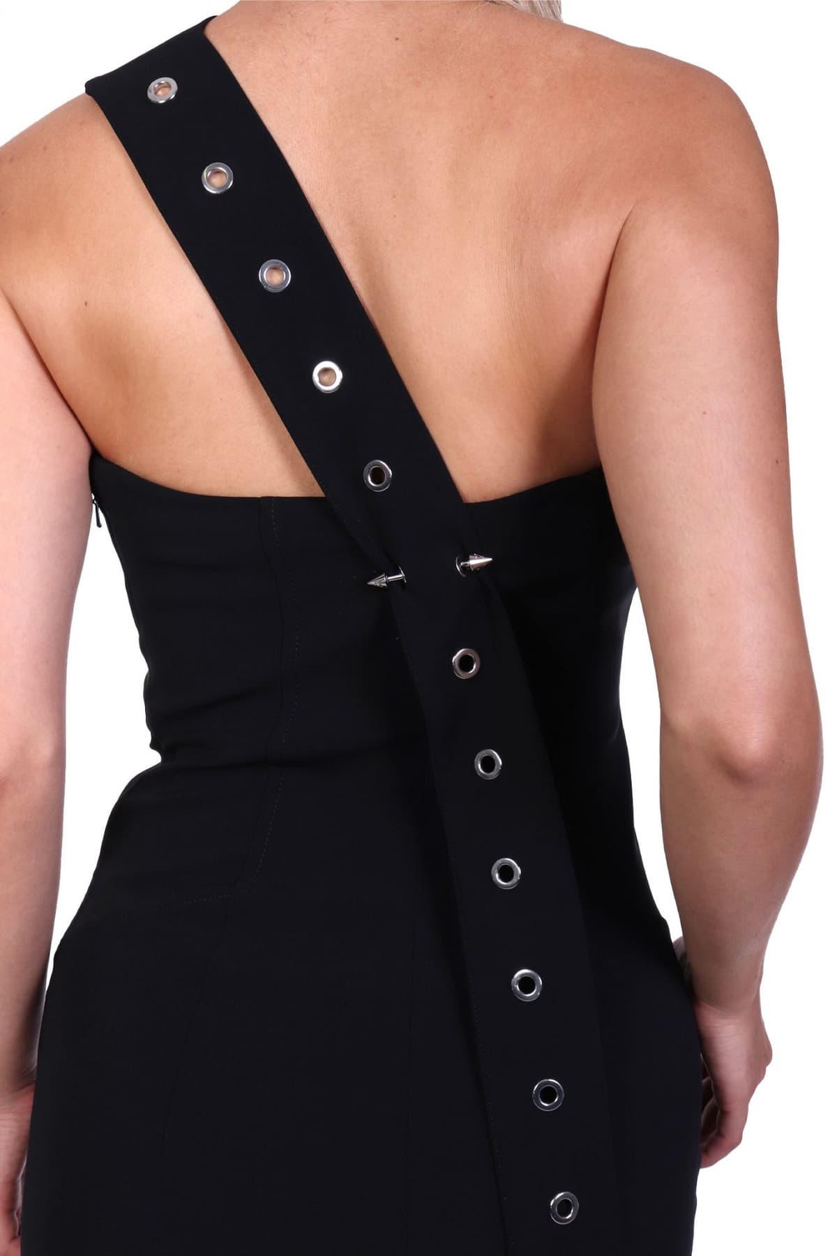 PATRIZIA PEPE ΦΟΡΕΜΑ STRAPLESS ΑΣΥΜΜΕΤΡΗ ΤΙΡΑΝΤΑ ΣΤΕΝΗ ΓΡΑΜΜΗ ΜΑΥΡΟ