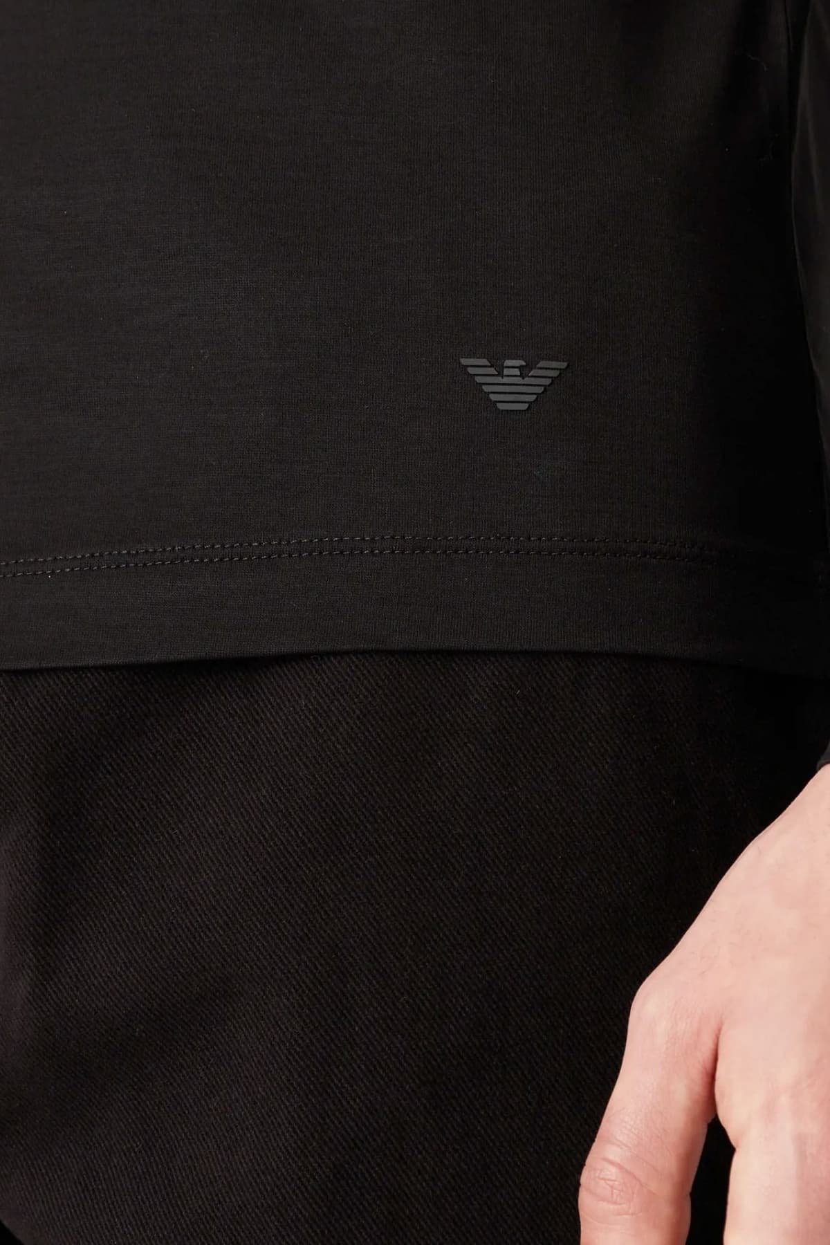 EMPORIO ARMANI T-SHIRT LOGO ΜΑΥΡΟ