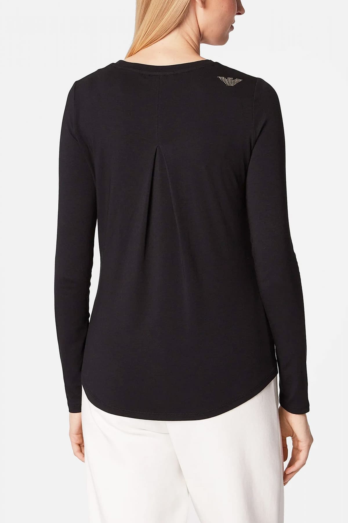 ARMANI 7 T-SHIRT LOGO STRASS ΜΑΥΡΟ