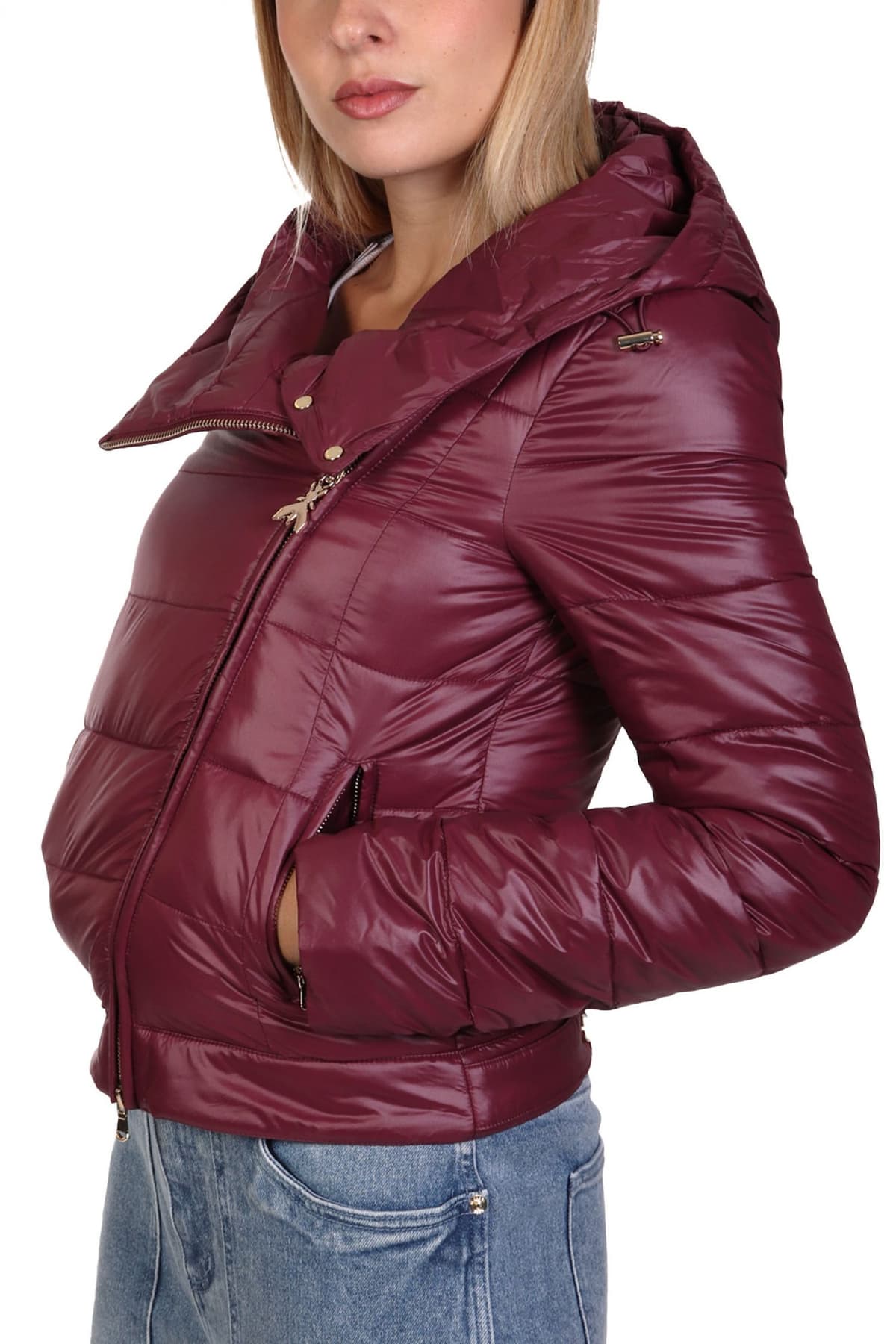 PATRIZIA PEPE ΜΠΟΥΦΑΝ ΦΟΥΣΚΩΤΟ ΚΑΠΙΤΟΝΕ ΛΟΞΟ ΚΟΥΜΠΩΜΑ ΜΠΟΡΝΤΩ