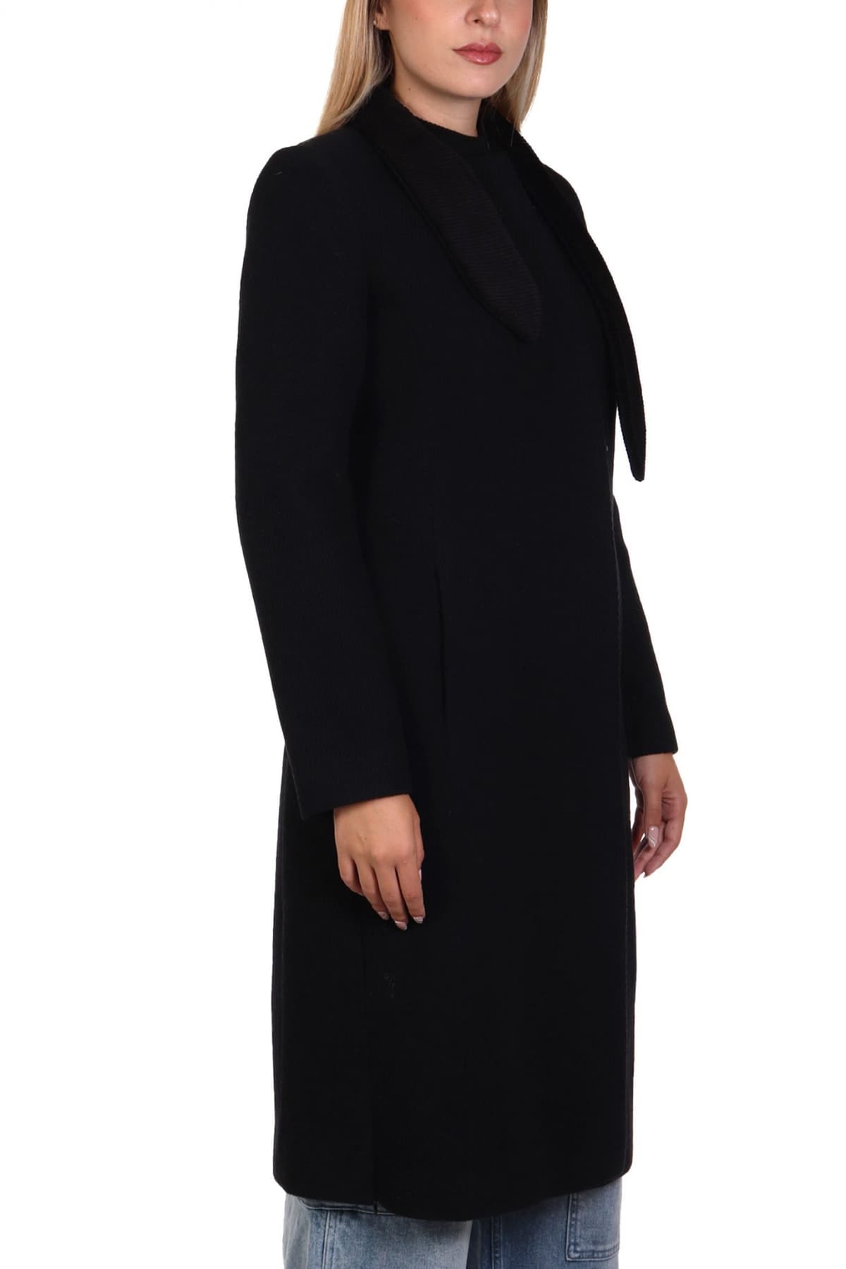 EMPORIO ARMANI ΠΑΛΤΟ ΚΟΥΜΠΙΑ ΔΙΑΓΩΝΑΛ ΓΙΑΚΑΣ ΓΡΑΒΑΤΑ ΜΑΥΡΟ