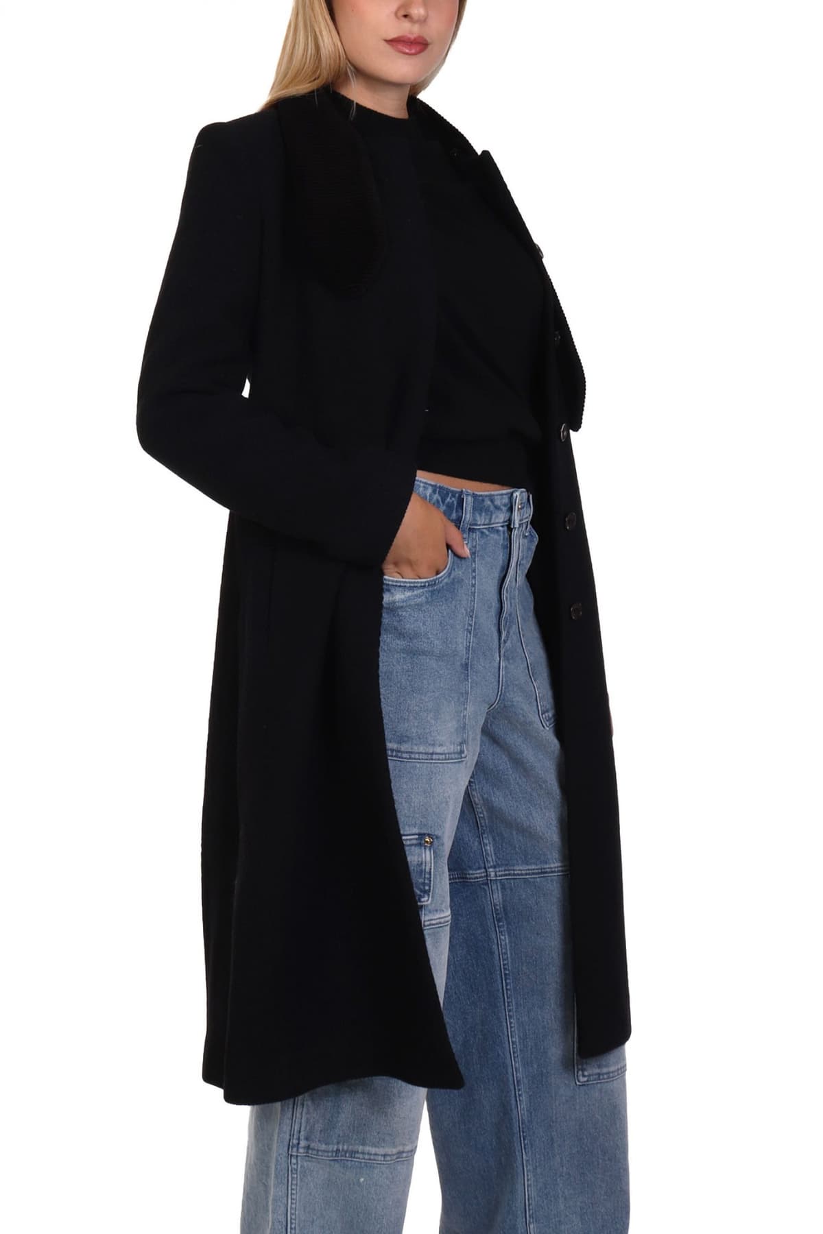 EMPORIO ARMANI ΠΑΛΤΟ ΚΟΥΜΠΙΑ ΔΙΑΓΩΝΑΛ ΓΙΑΚΑΣ ΓΡΑΒΑΤΑ ΜΑΥΡΟ