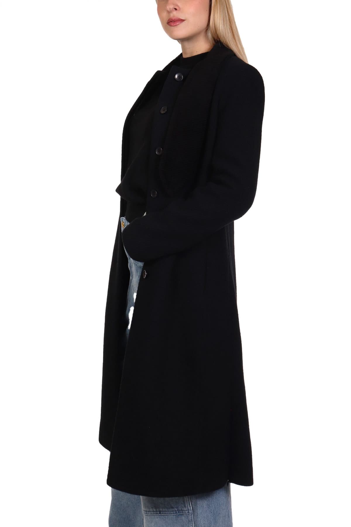 EMPORIO ARMANI ΠΑΛΤΟ ΚΟΥΜΠΙΑ ΔΙΑΓΩΝΑΛ ΓΙΑΚΑΣ ΓΡΑΒΑΤΑ ΜΑΥΡΟ