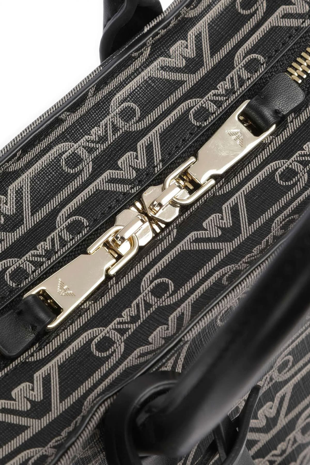 EMPORIO ARMANI ΤΣΑΝΤΑΚΙ SHOPPING / CROSSBODY BAG LOGO ΚΑΦΕ / ΜΑΥΡΟ