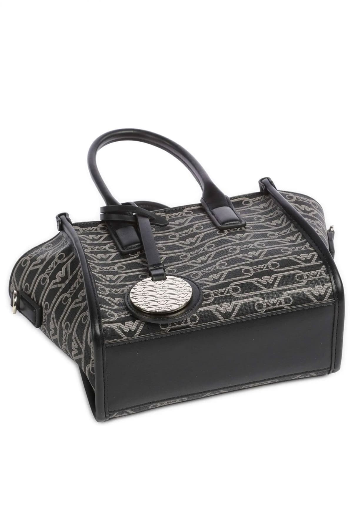 EMPORIO ARMANI ΤΣΑΝΤΑΚΙ SHOPPING / CROSSBODY BAG LOGO ΚΑΦΕ / ΜΑΥΡΟ