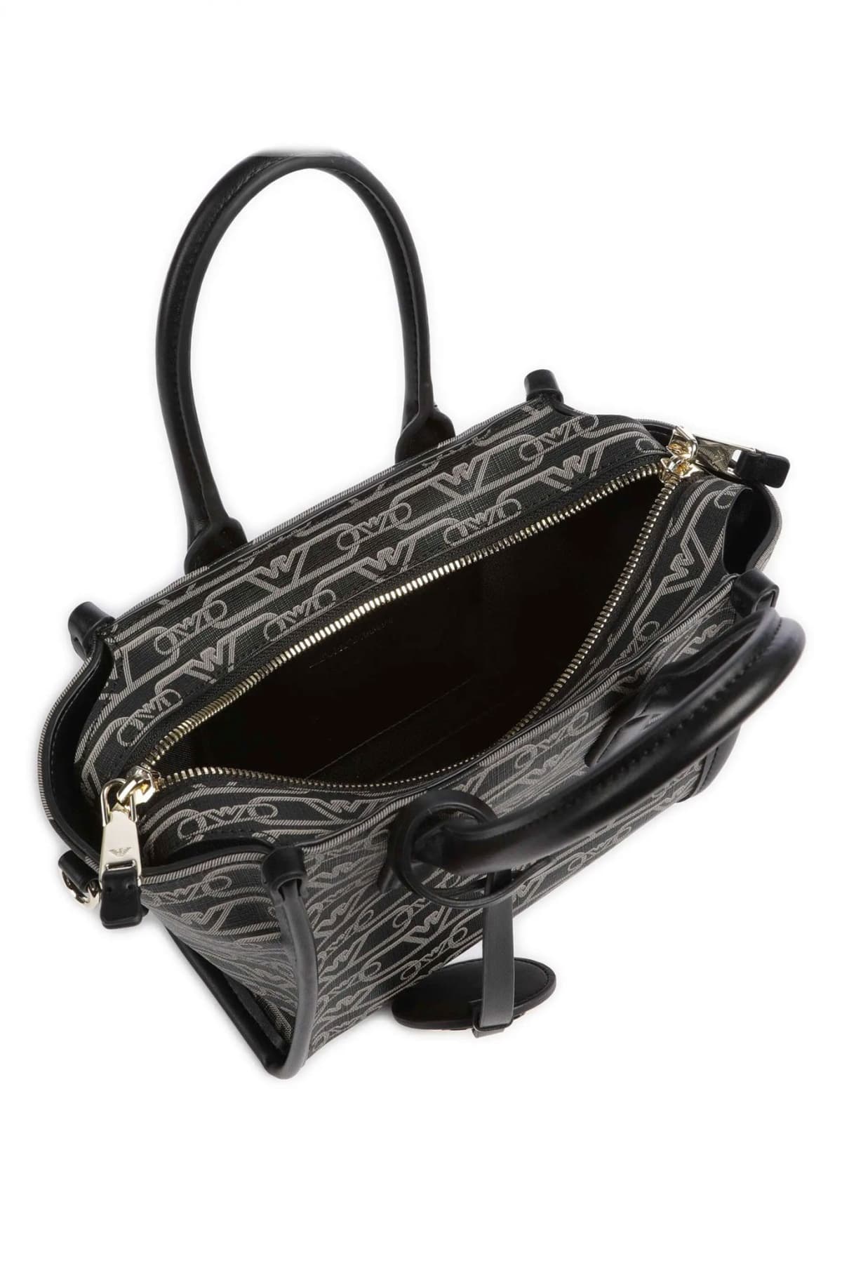 EMPORIO ARMANI ΤΣΑΝΤΑΚΙ SHOPPING / CROSSBODY BAG LOGO ΚΑΦΕ / ΜΑΥΡΟ