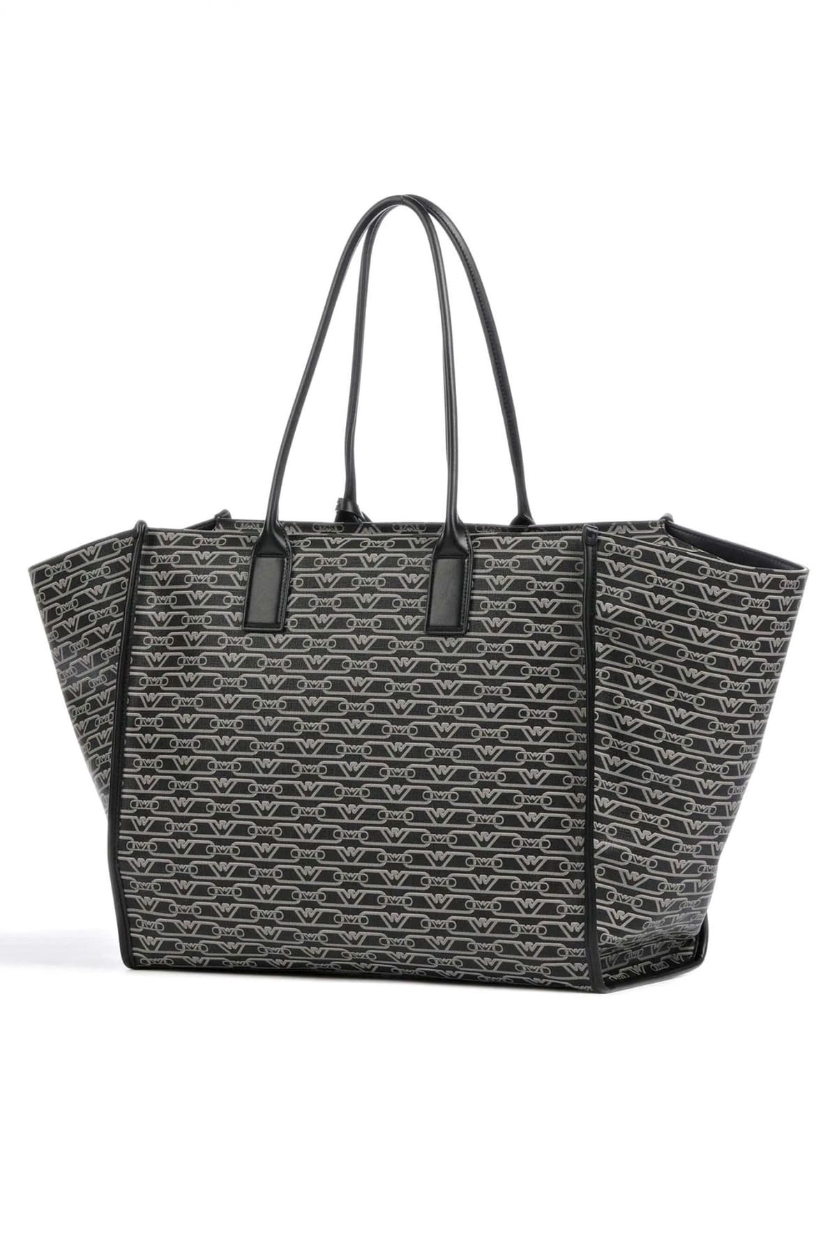 EMPORIO ARMANI ΤΣΑΝΤΑ SHOPPING BAG LARGE LOGO ΚΑΦΕ / ΜΑΥΡΟ