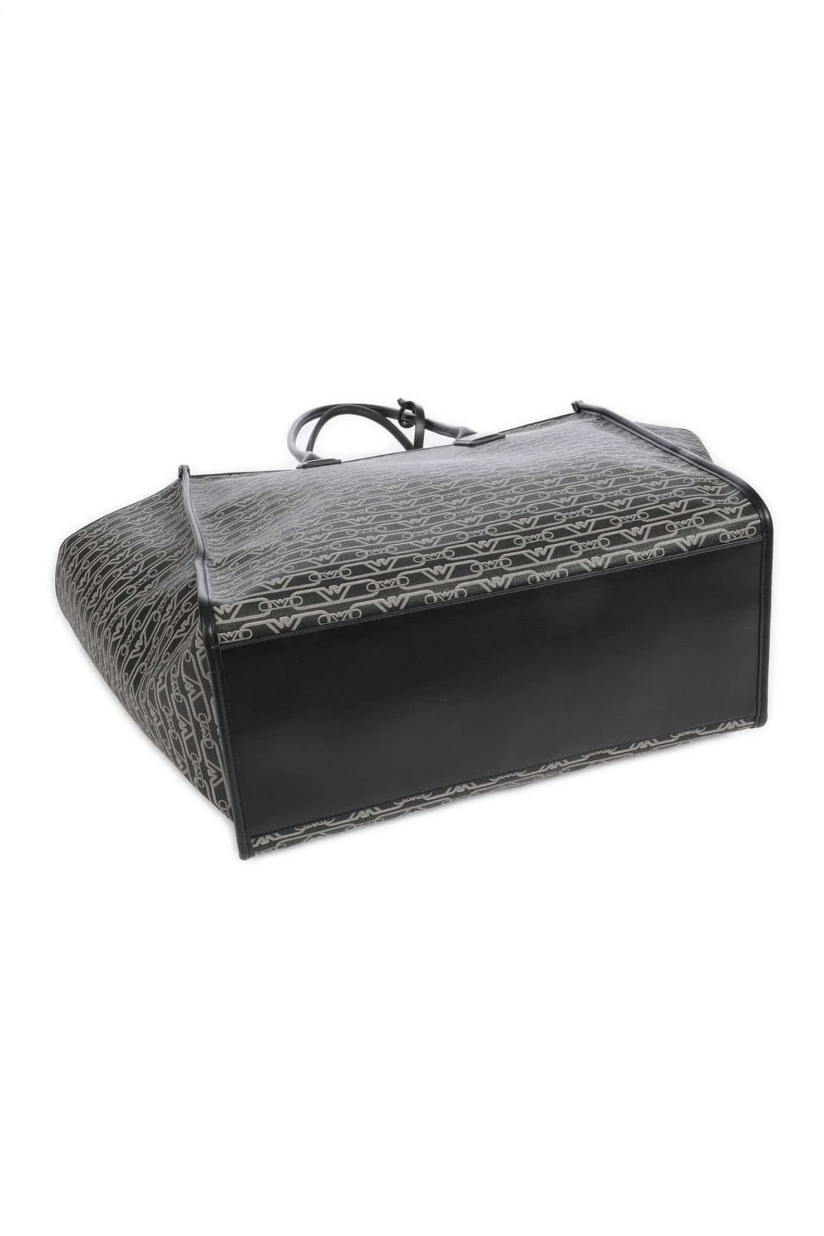 EMPORIO ARMANI ΤΣΑΝΤΑ SHOPPING BAG LARGE LOGO ΚΑΦΕ / ΜΑΥΡΟ