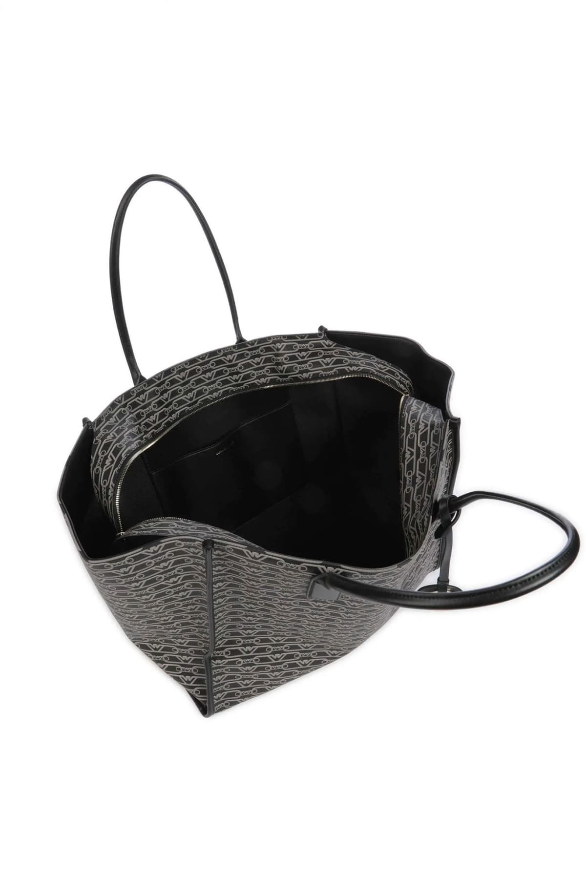 EMPORIO ARMANI ΤΣΑΝΤΑ SHOPPING BAG LARGE LOGO ΚΑΦΕ / ΜΑΥΡΟ