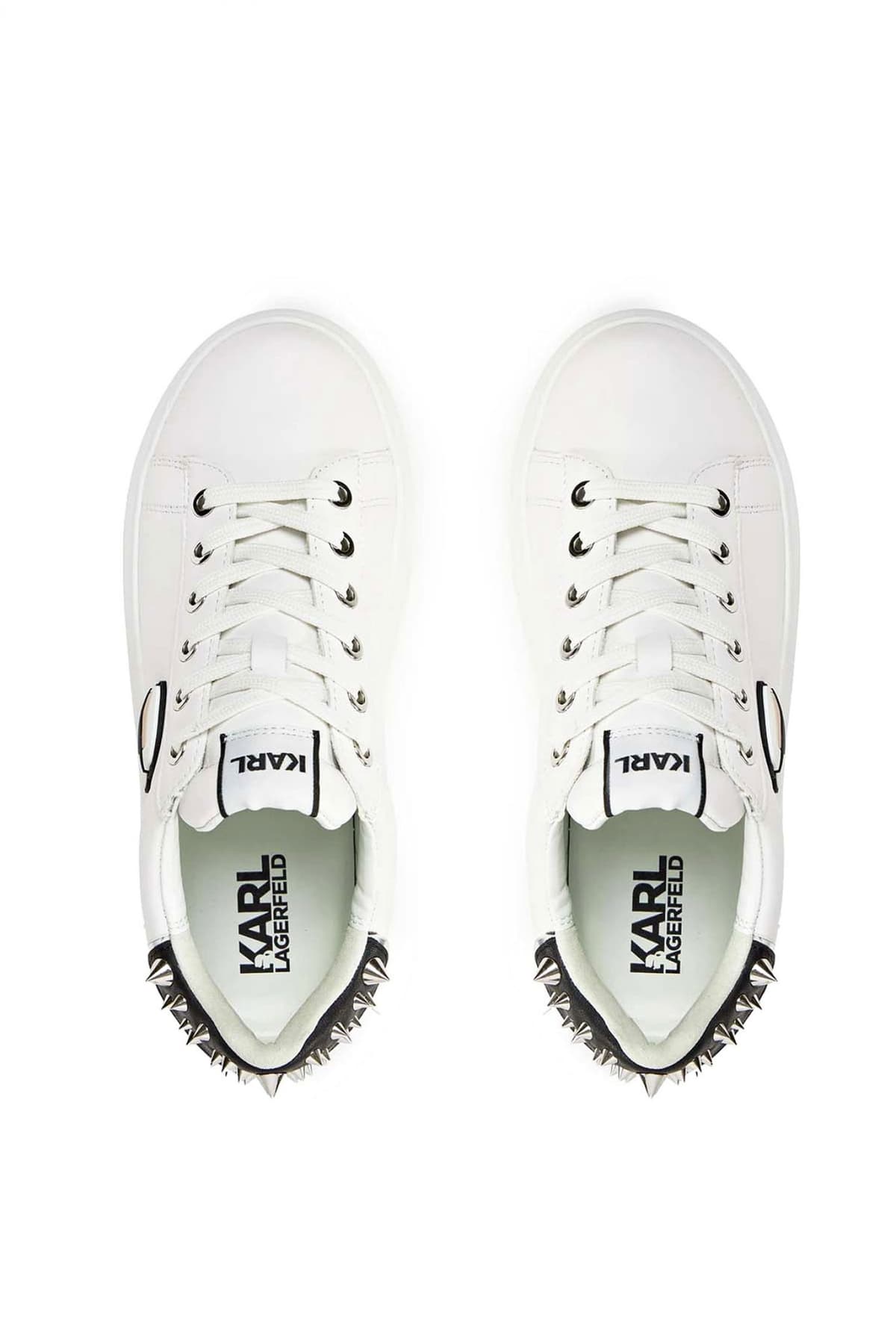 KARL LAGERFELD ΠΑΠΟΥΤΣΙΑ SNEAKERS NFT STUD TAB MΕΤΑΛΛΙΚΑ ΤΡΟΥΞ LOGO ΛΕΥΚΟ