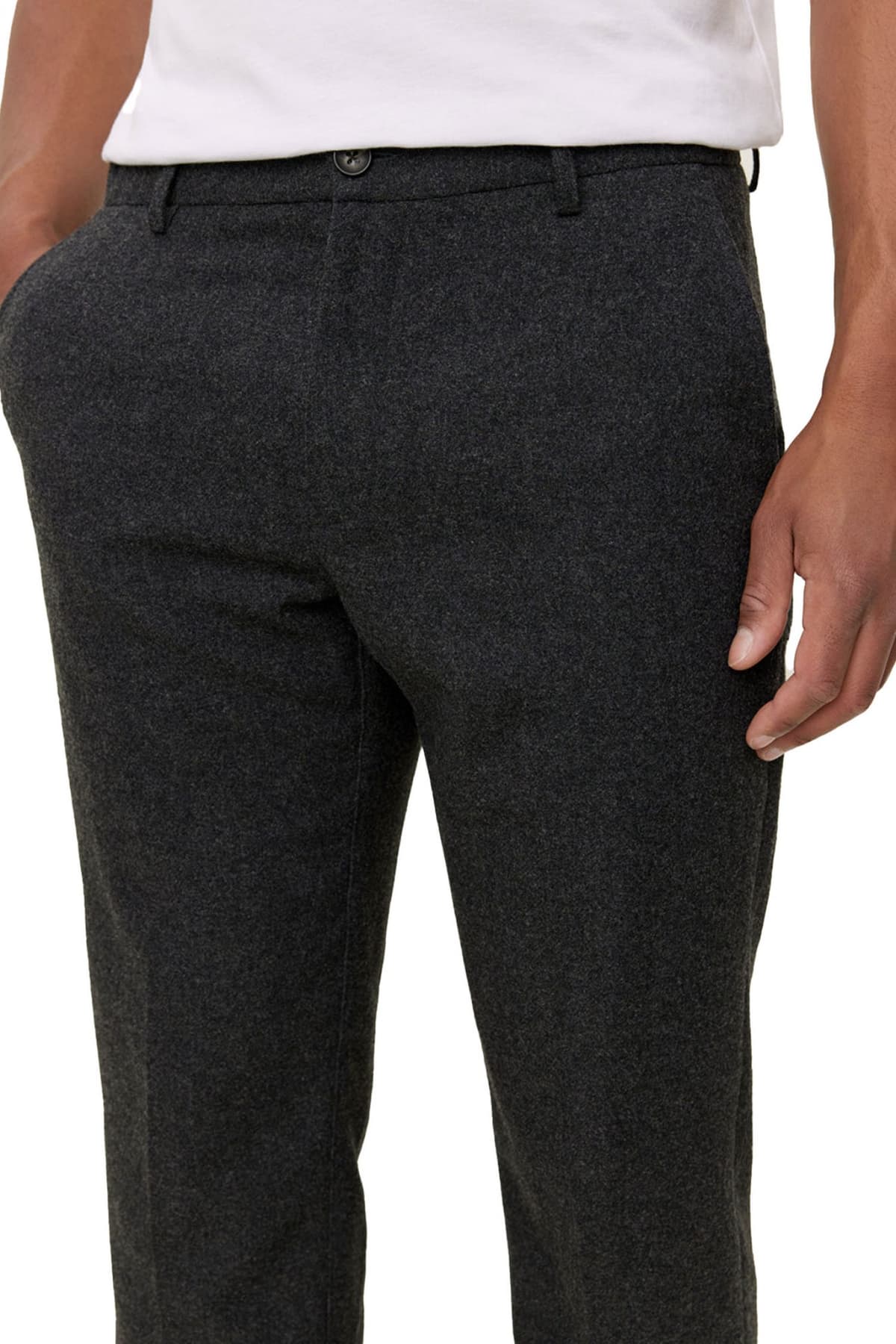 LES DEUX ΠΑΝΤΕΛΟΝΙ CHINO WOOL MIX ΑΝΘΡΑΚΙ