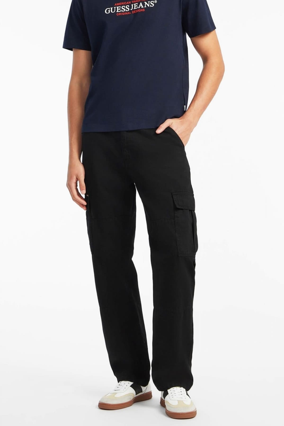 GUESS JEANS ΠΑΝΤΕΛΟΝΙ CARGO ΜΑΥΡΟ