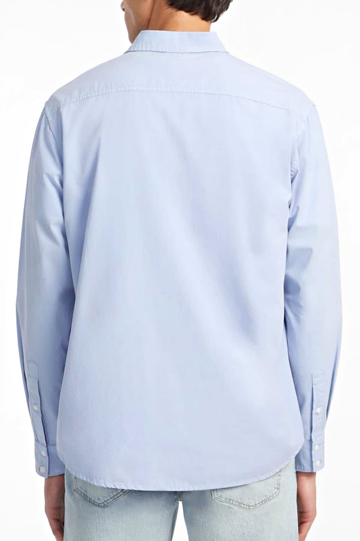 GUESS JEANS ΠΟΥΚΑΜΙΣΟ SLIM FIT LOGO ΣΙΕΛ