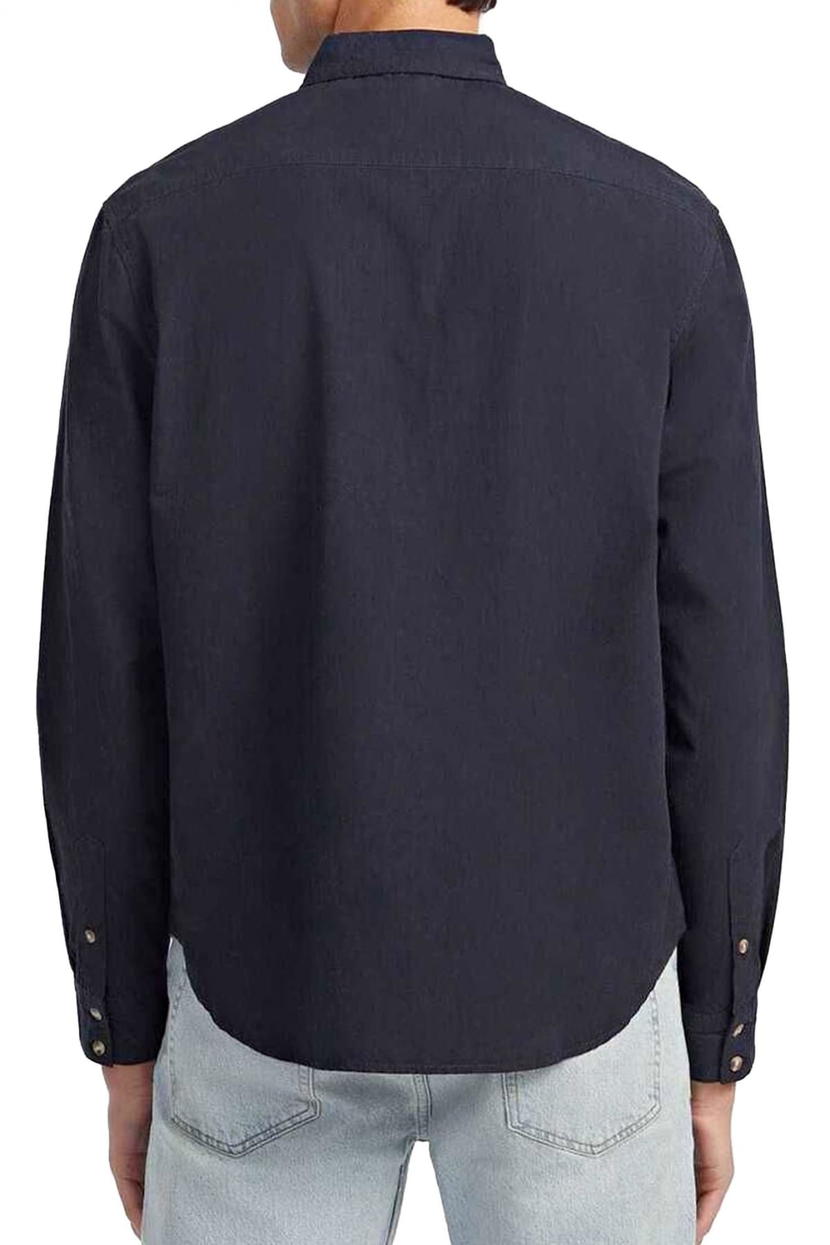 GUESS JEANS ΠΟΥΚΑΜΙΣΟ CLASSIC FIT LOGO ΜΠΛΕ