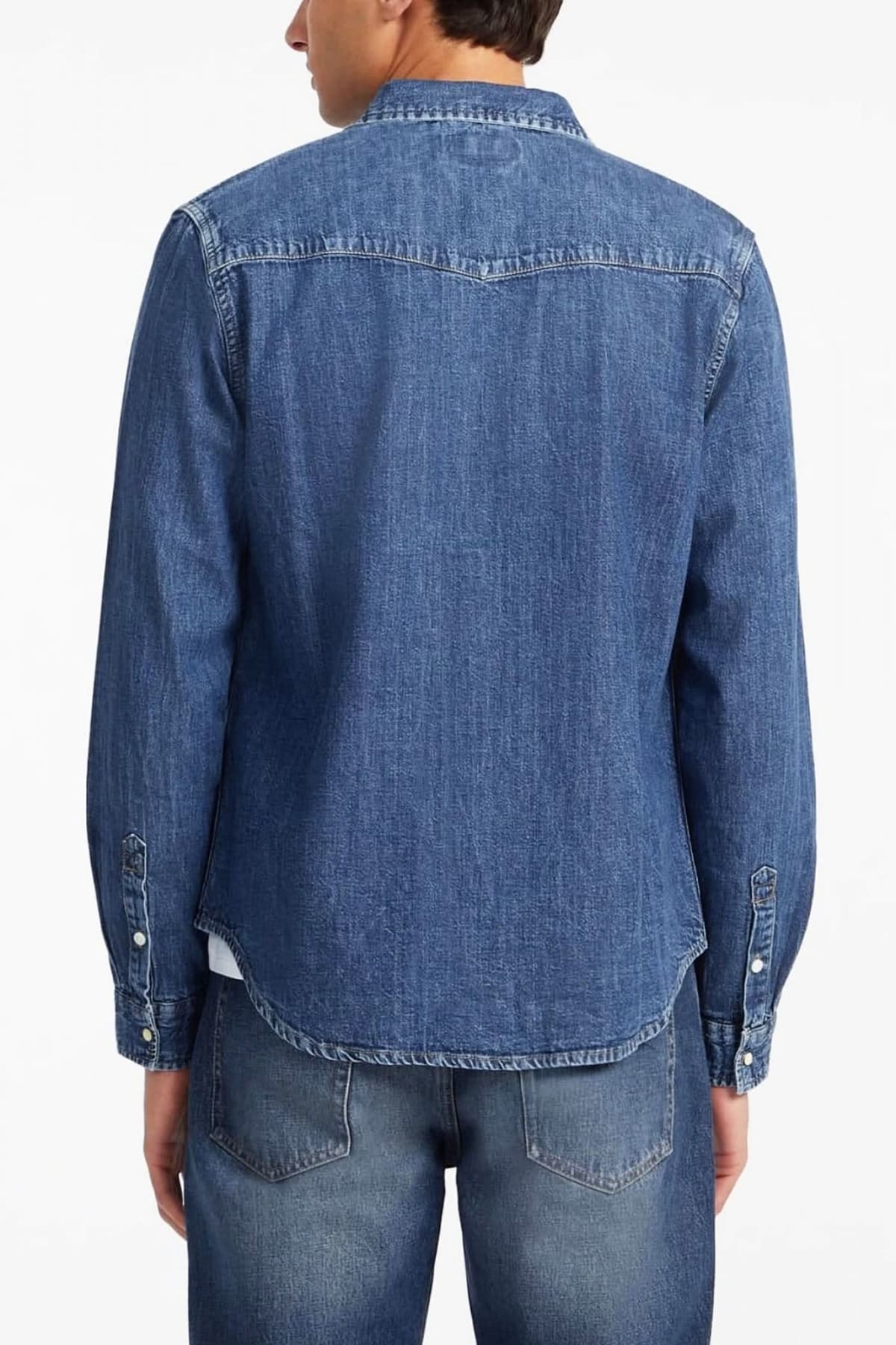 GUESS JEANS ΠΟΥΚΑΜΙΣΟ JEANS SLIM FIT ΜΠΛΕ