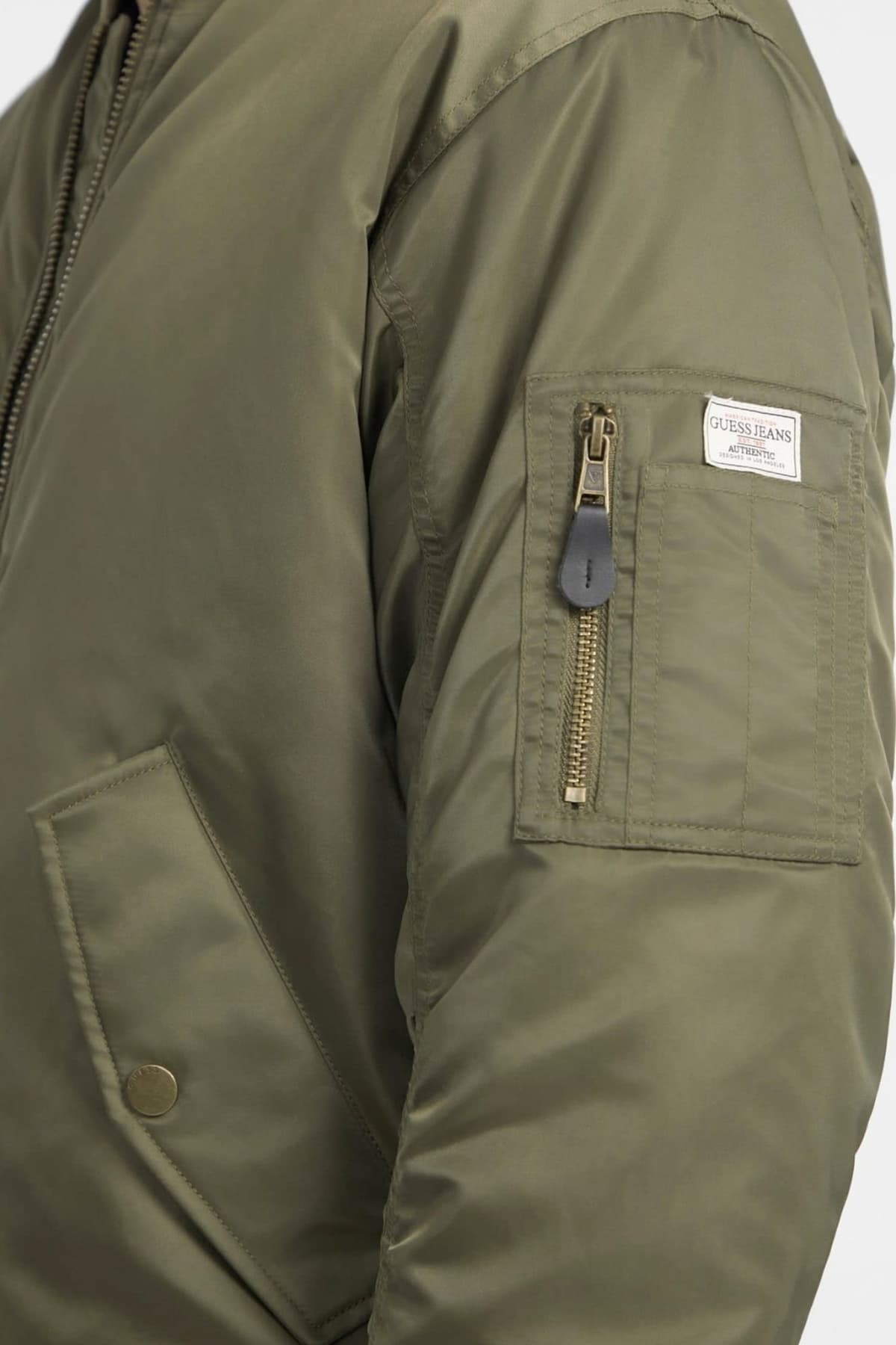 GUESS JEANS ΜΠΟΥΦΑΝ BOMBER ΧΑΚΙ