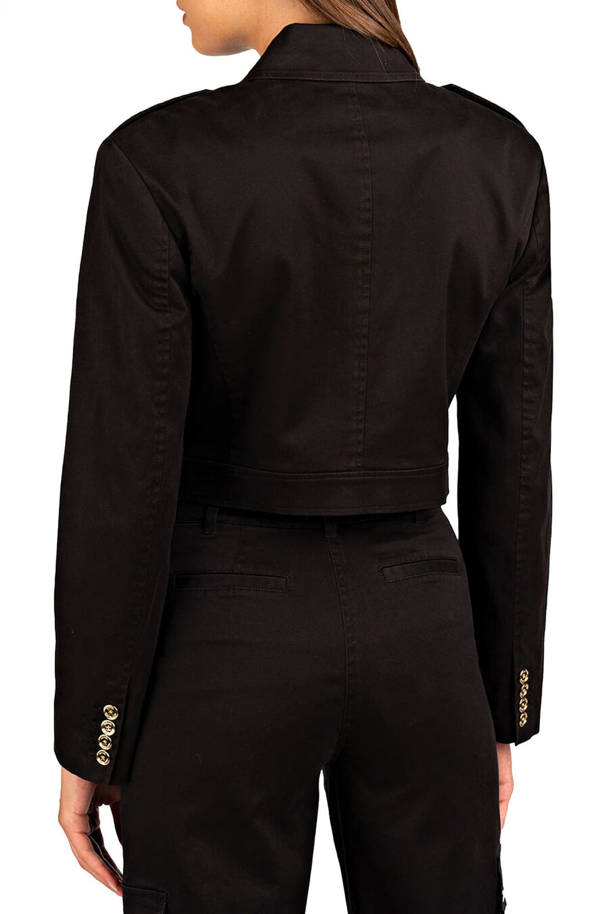 MICHAEL KORS JACKET CROPPED ΤΣΕΠΕΣ ΜΑΥΡΟ