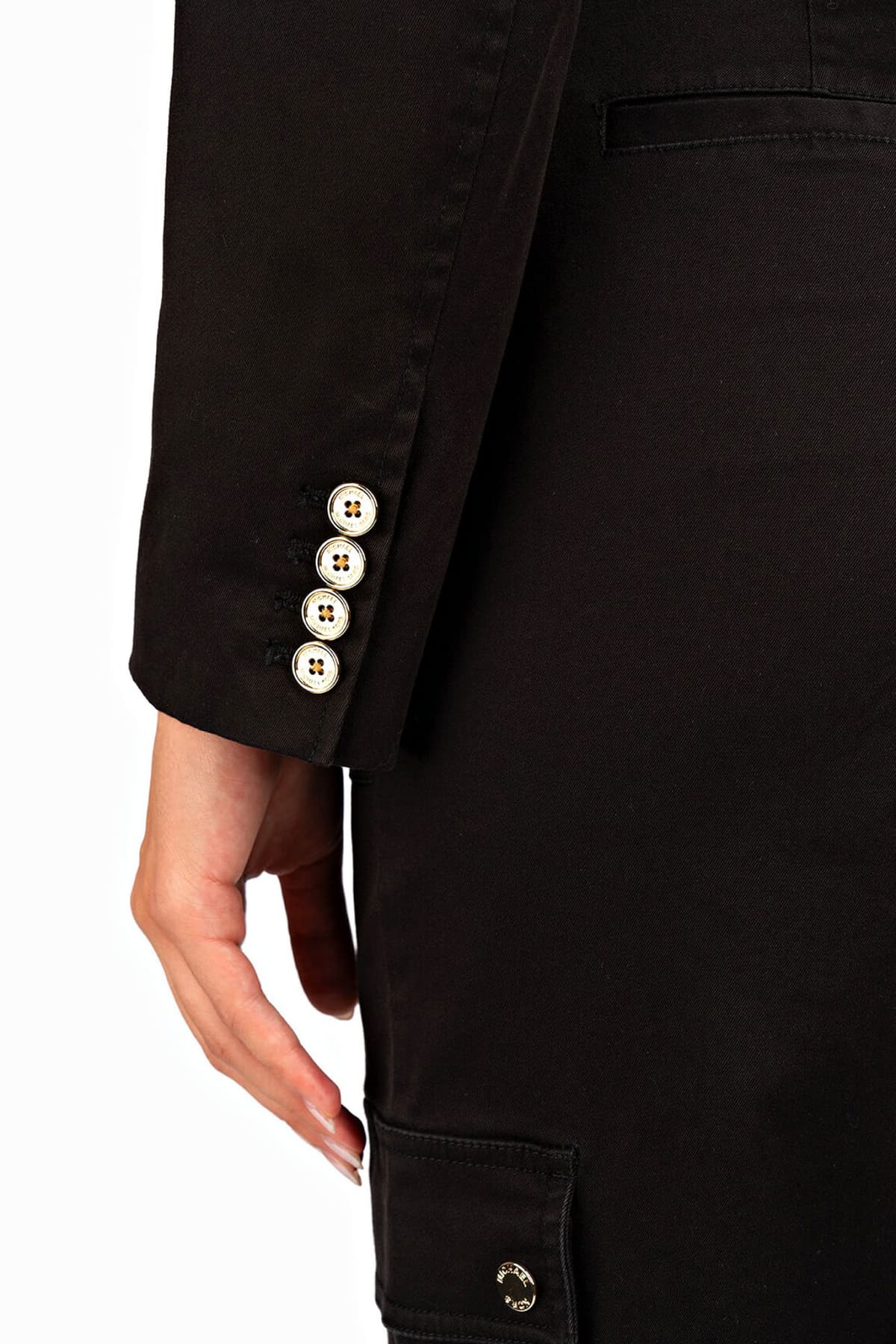 MICHAEL KORS JACKET CROPPED ΤΣΕΠΕΣ ΜΑΥΡΟ